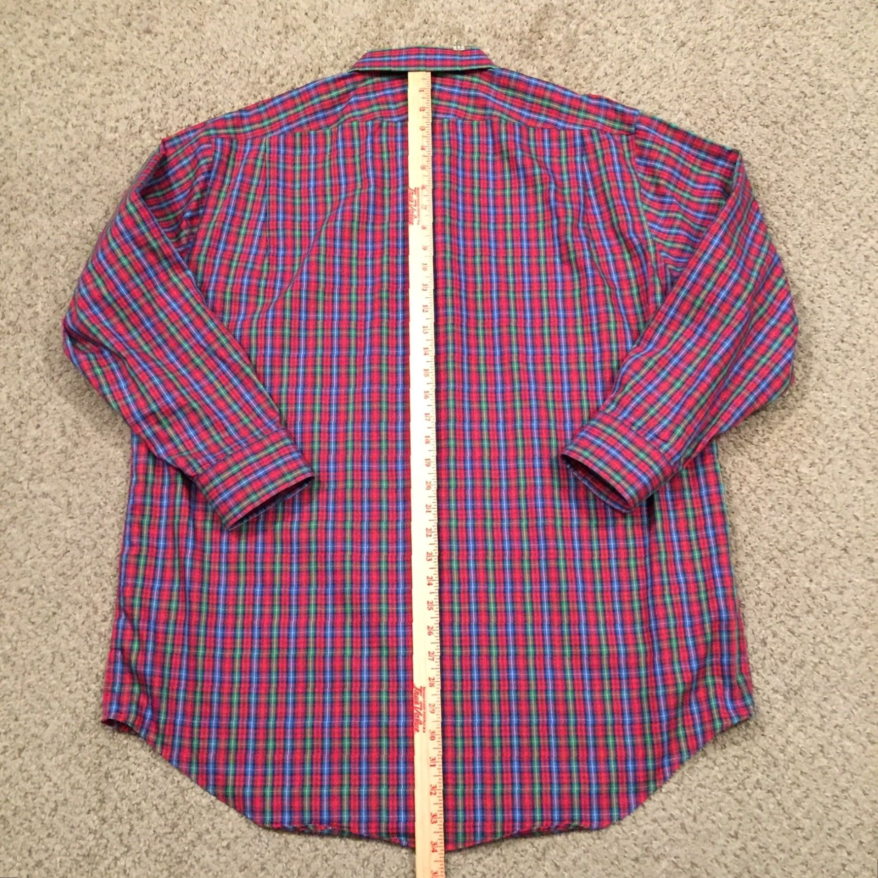 Lands' End Lands' End Button-Up Shirt Mens 17.5 Red Plaid Long Sleeve Shirt Mens Red Plaid Button-Up 17.5 Lands' End Size US XXL / EU 58 / 5 - 6 Thumbnail