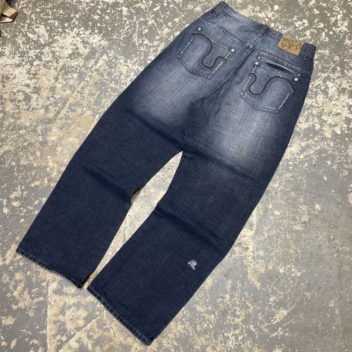 Southpole Vintage Red BBQ Y2K Double Pocket Embroidered Denim Jean Size US 31 - 2 Thumbnail