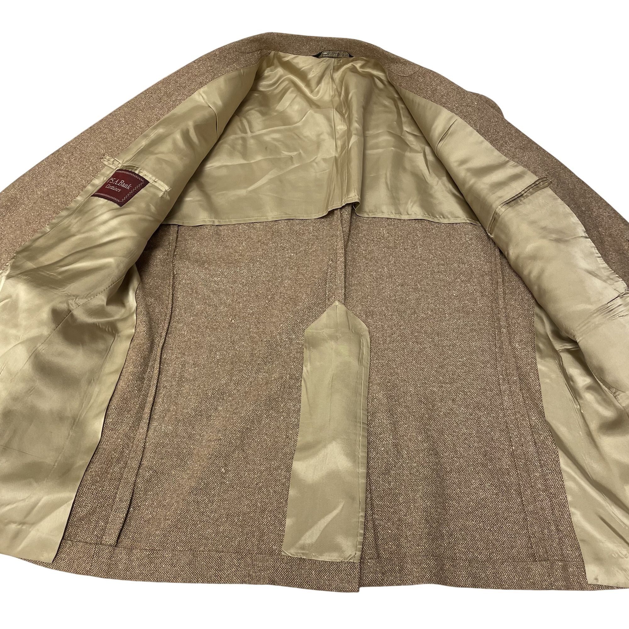Jos. A. Bank Vintage 60’s Jos A Bank Tan Sport Coat DONEGAL TWEED Jacket Size 42R - 4 Thumbnail