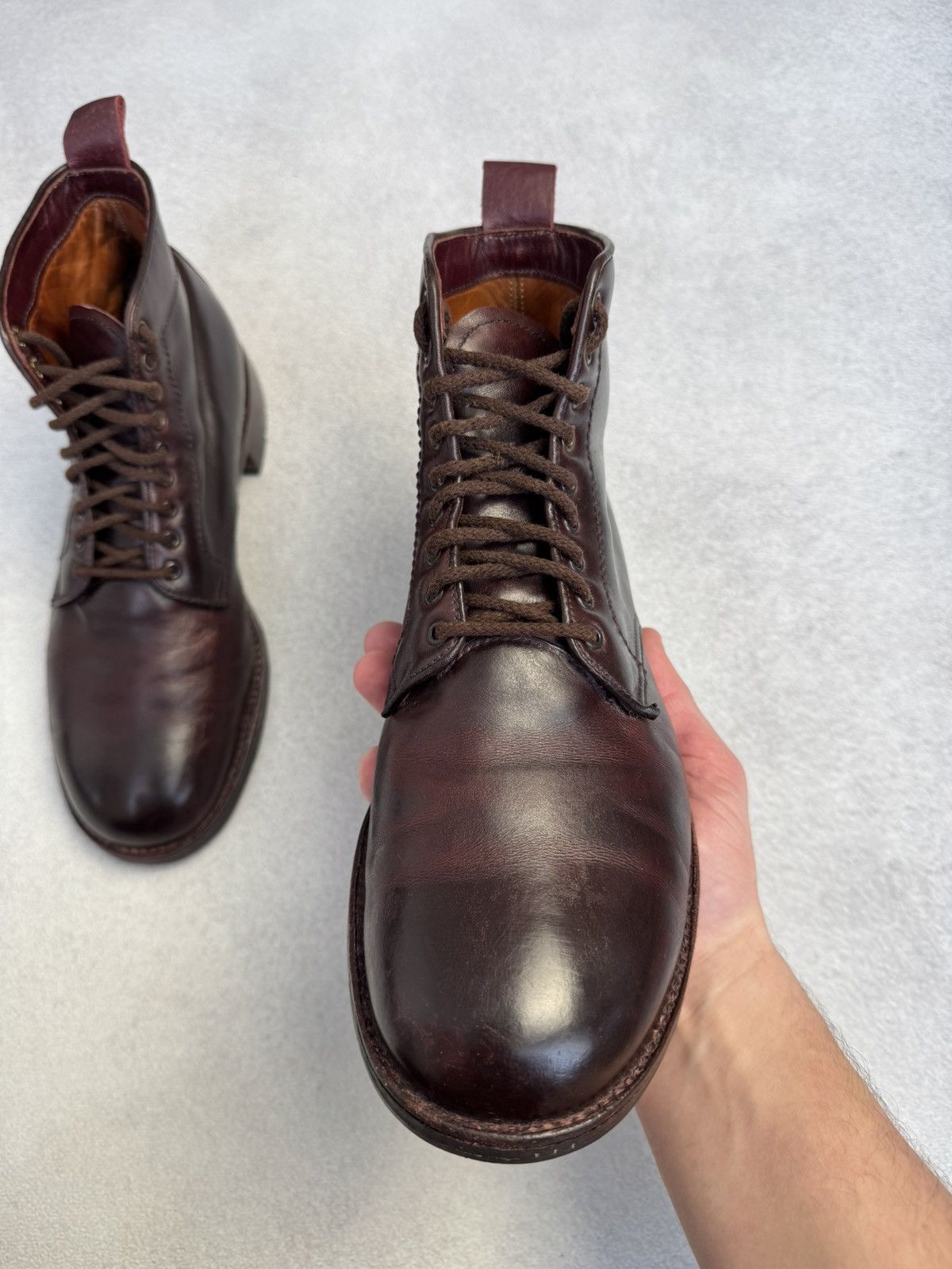 Alden RRP€1100 Alden Service Boot Shell Cordovan burgundy Leather Size US 8 / EU 41 - 9 Thumbnail