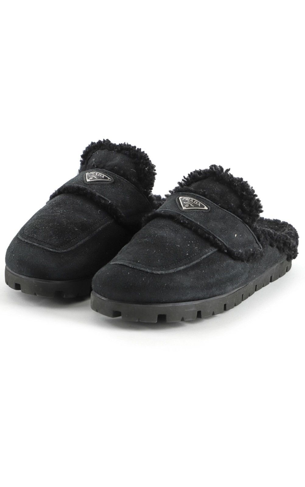 Prada Prada Plaque Logo Shearling Mules Size US 13 / EU 46 - 11 Thumbnail