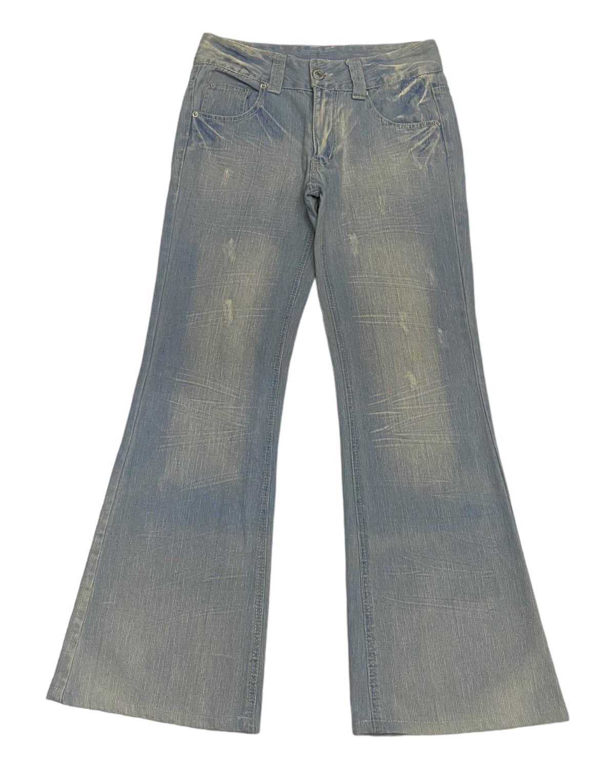 If Six Was Nine FLARED JEANS MUD WASH FLARE DISTRESSED DENIM TRICK GIRL Size US 30 / EU 46 - 1 Thumbnail