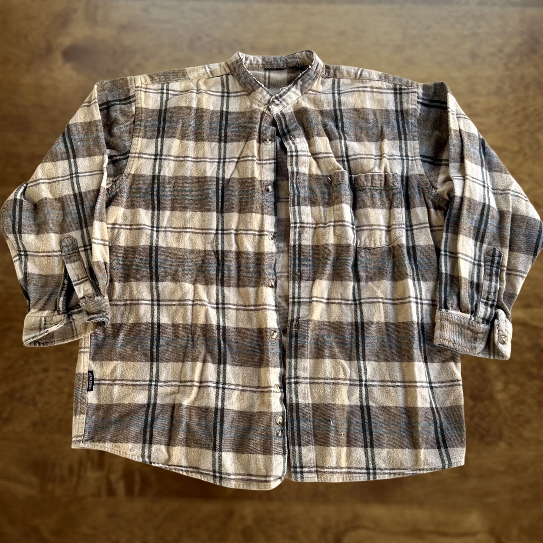 Vintage Gear Seven Shirt Mens Large Brown Plaid Flannel Long Sleeve Button Up Workwear Size US L / EU 52-54 / 3 - 1 Thumbnail