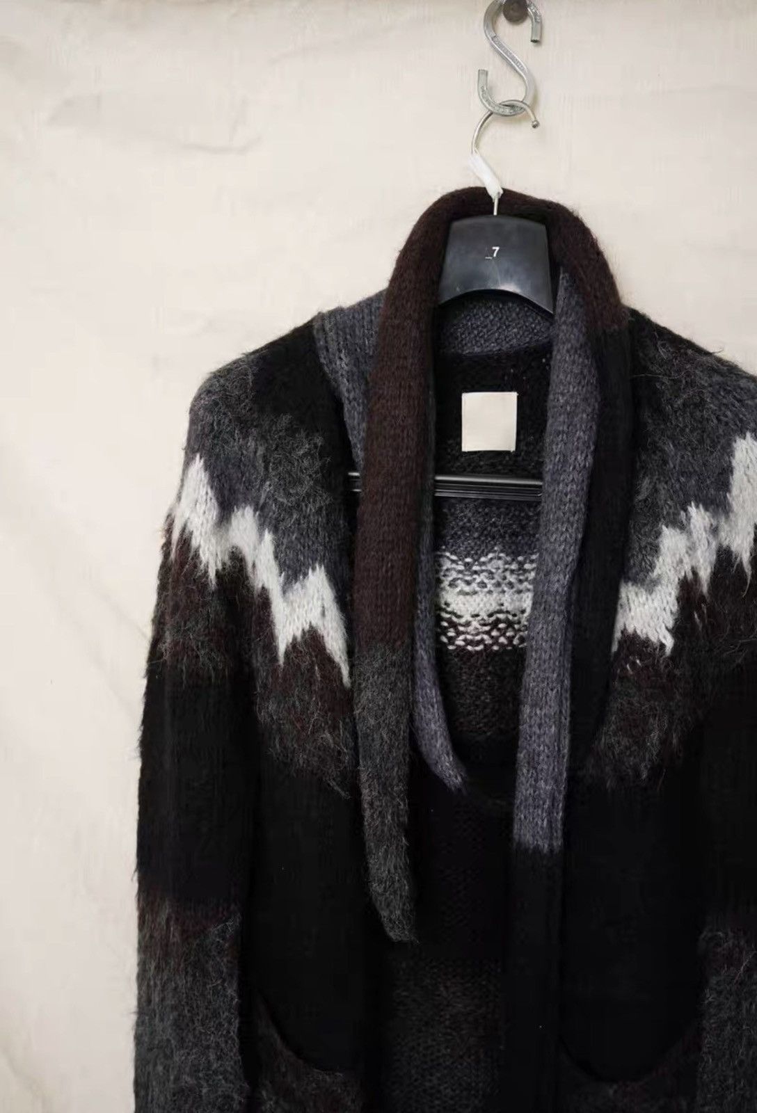 FACTOTUM Factotum Wool Blend Knit Cardigan with Scarf Detail Size US M / EU 48-50 / 2 - 4 Thumbnail