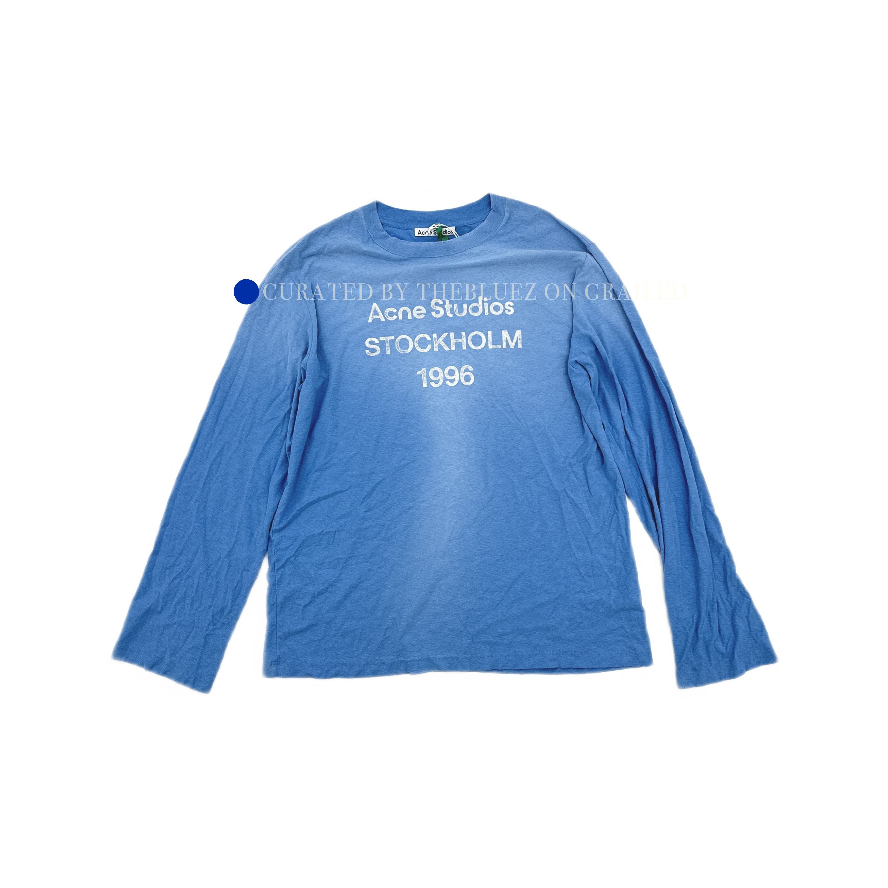 Acne Studios Vintage Logo Long Sleeve Tee in Blue Size US L / EU 52-54 / 3 - 1 Thumbnail