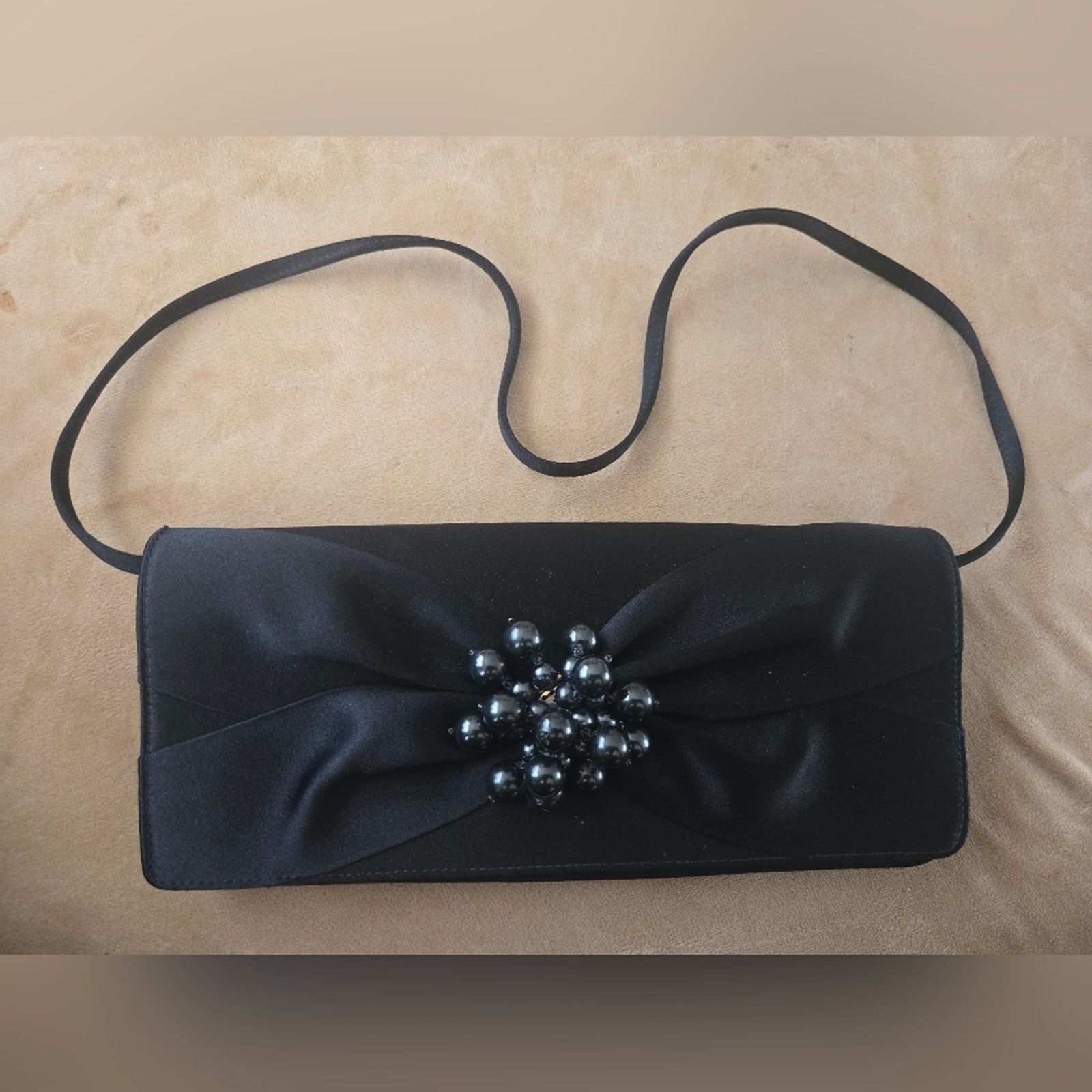 Oscar De La Renta Vintage OSCAR DE LA RENTA BLACK Beaded Clutch Bag Size ONE SIZE - 1 Thumbnail