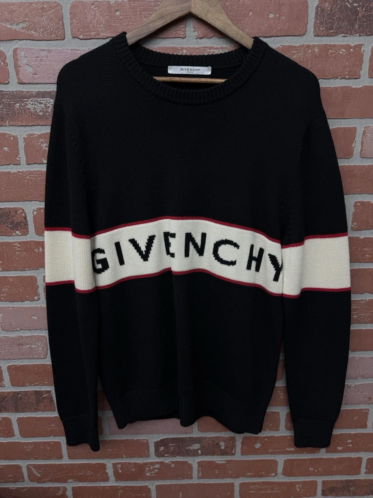 Givenchy Givenchy Red White and Black Knit Sweater Size Medium Men’s Size US M / EU 48-50 / 2 - 1 Thumbnail