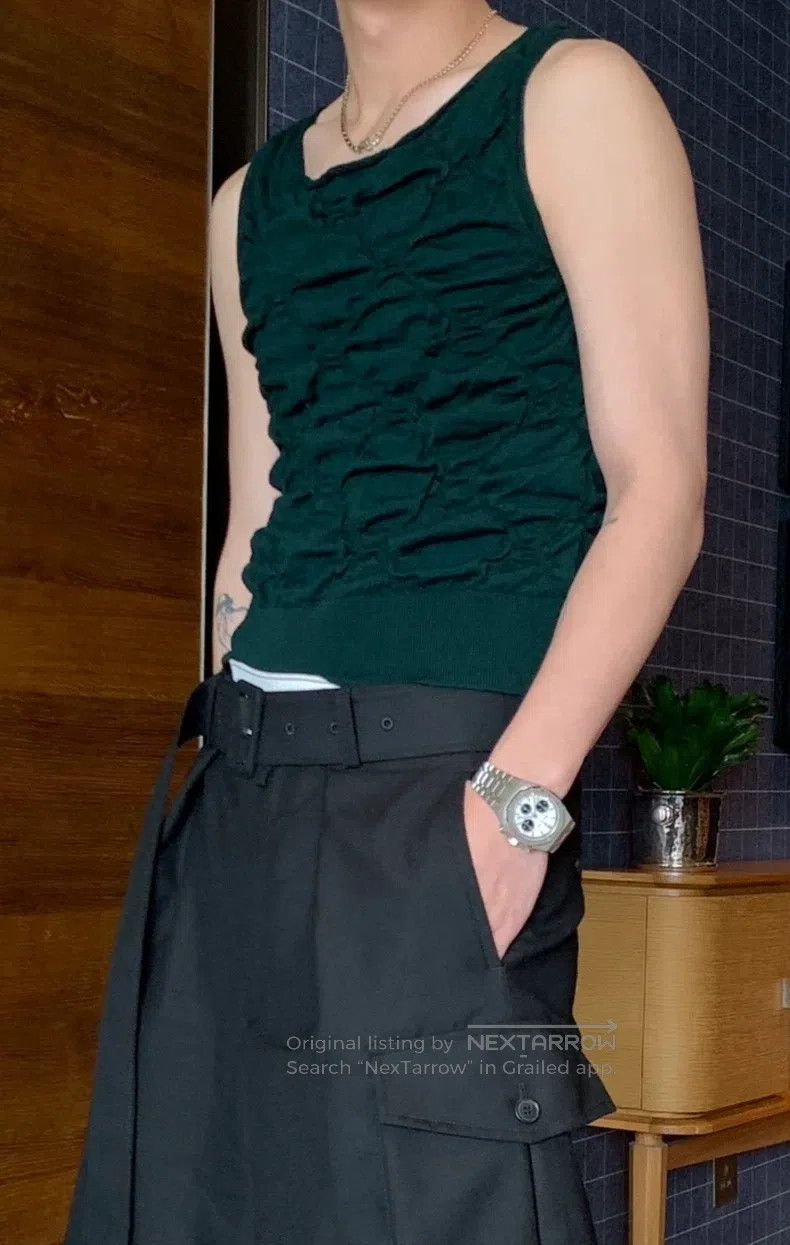 Dries Van Noten Dries Van Noten Pleated Wool Vest Size US L / EU 52-54 / 3 - 4 Thumbnail
