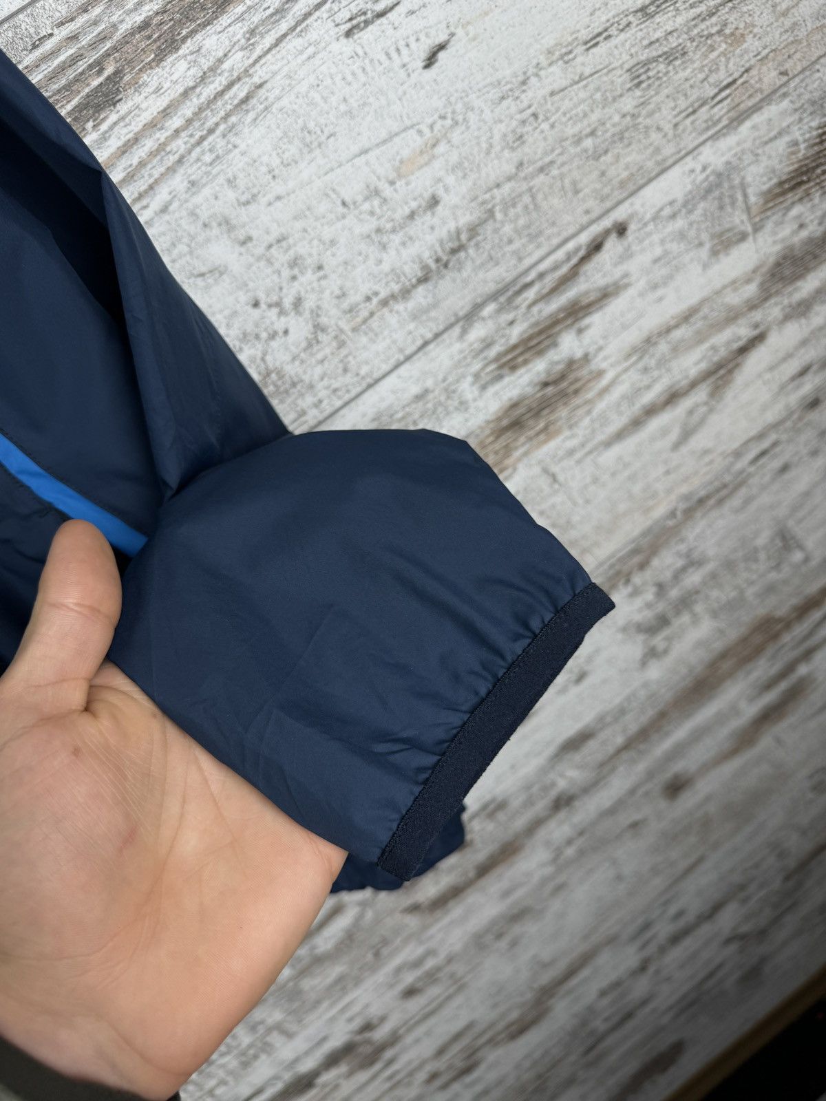 Nike × Vintage Mens Vintage Nike navy track jacket swoosh drill Olympic y2k Size US L / EU 52-54 / 3 - 7 Thumbnail