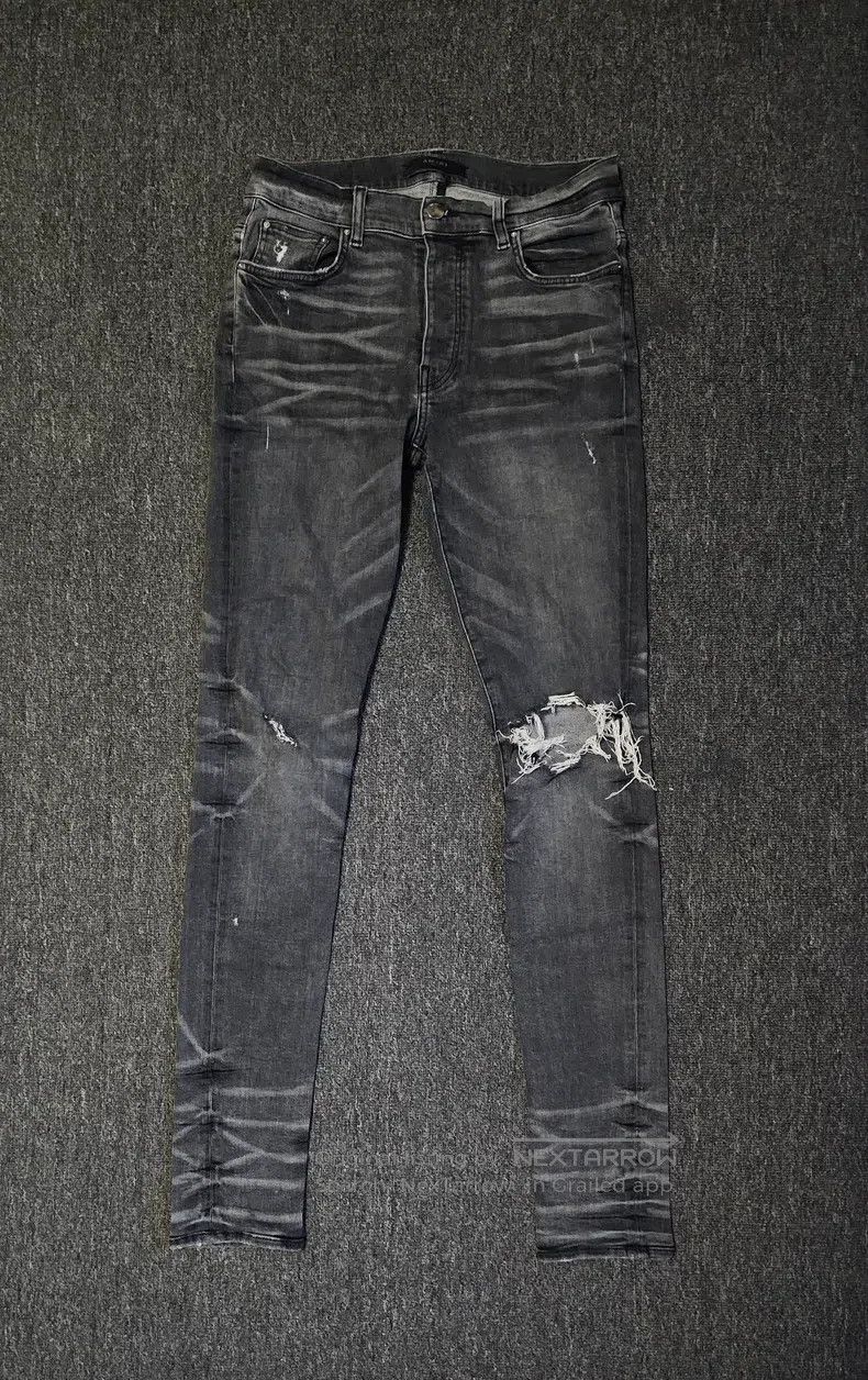 Amiri Amiri Denim Jeans Gray High Elastic Size US 31 - 1 Thumbnail