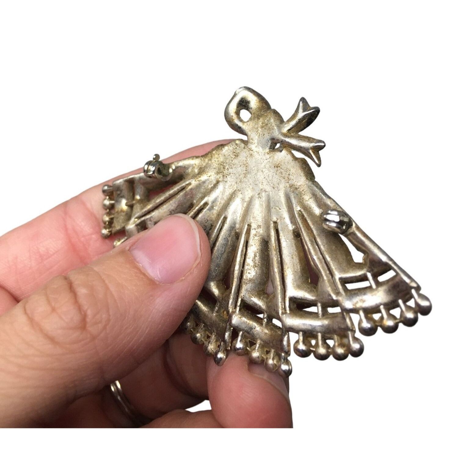 Other Vintage Gold tone Holiday Fan Brooch Pin (Missing Pin) - 2.5 Size ONE SIZE - 3 Thumbnail