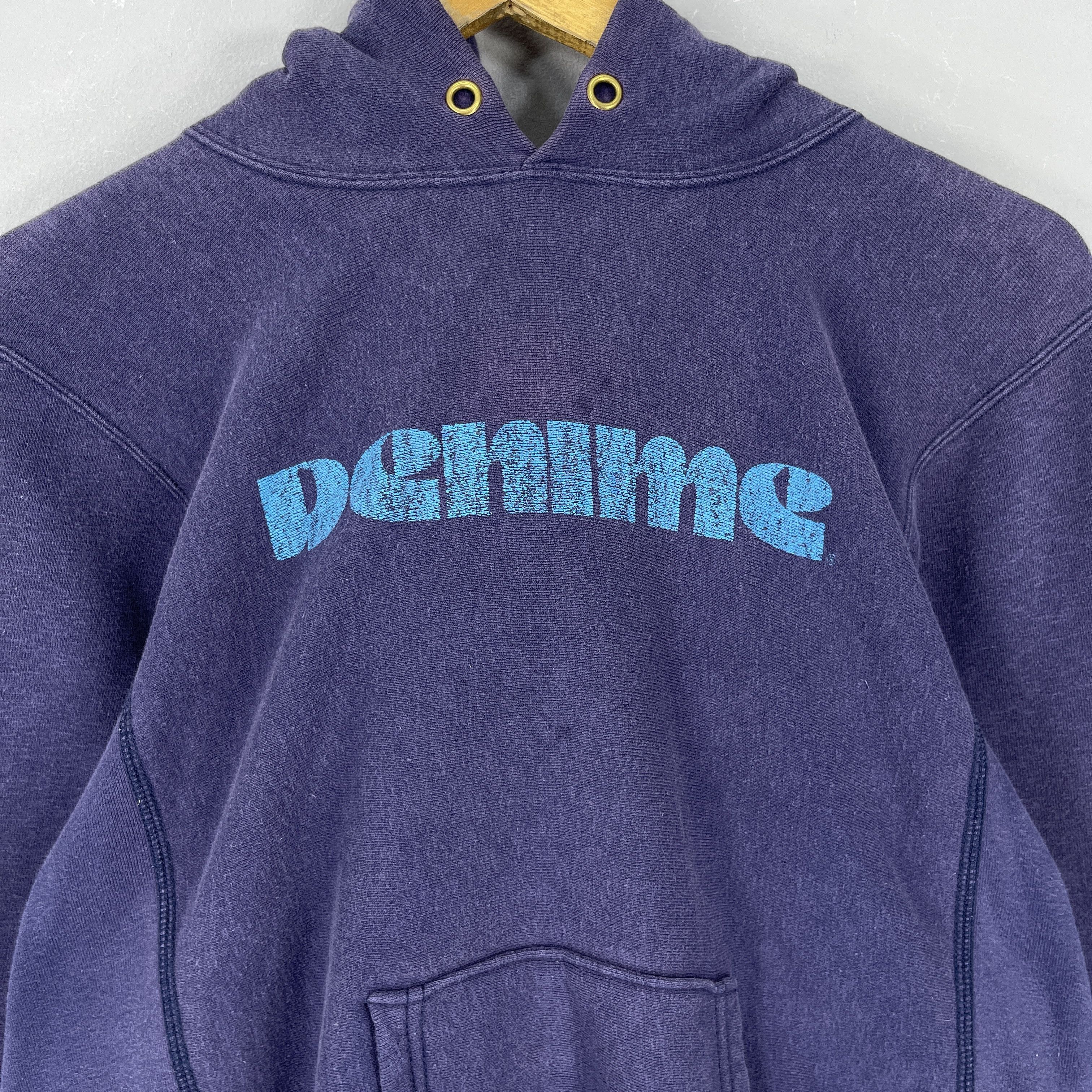 Denime Vintage 90's DENIME Orizzonti Printed Faded Hoodie Size US M / EU 48-50 / 2 - 2 Thumbnail