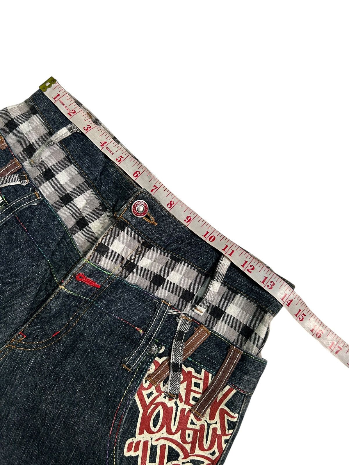 Japanese Brand × Kapital × Vintage Double Waist Japanese Punk Style Denim Jeans Size US 28 / EU 44 - 13 Thumbnail