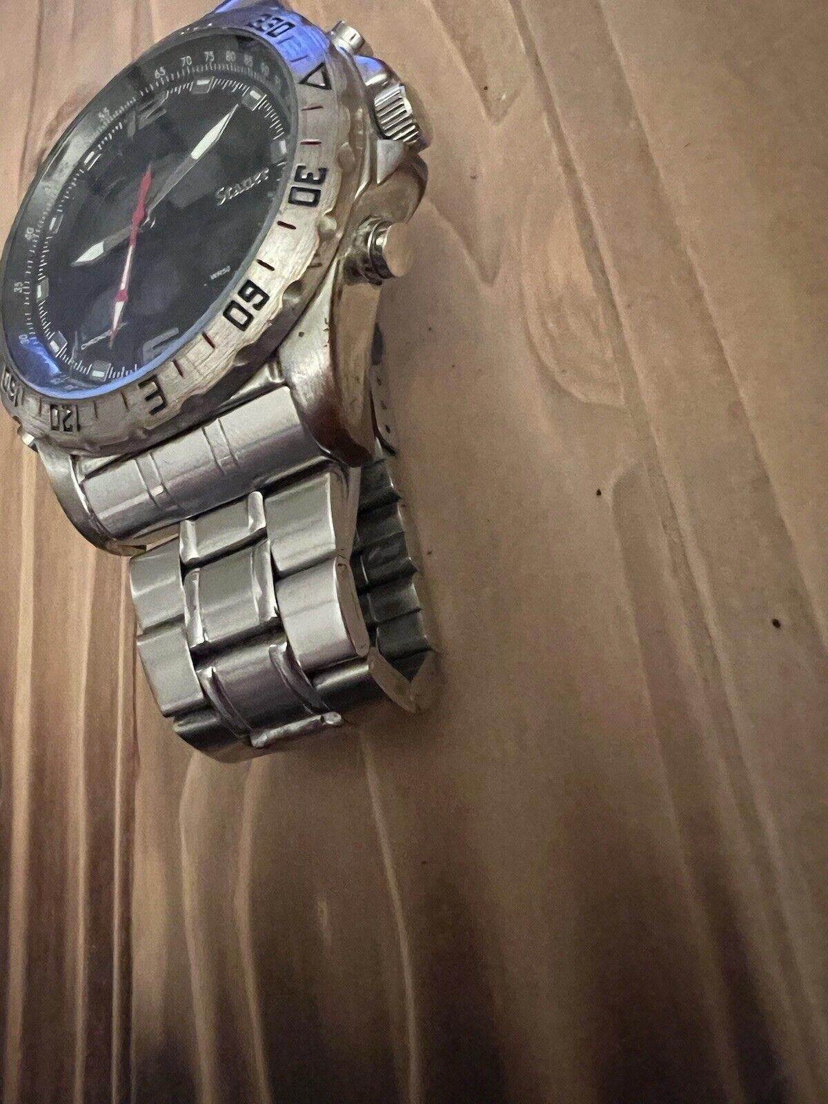 Designer Vintage STAUER CHRONOGRAPH mens watch New Battery Size ONE SIZE - 6 Thumbnail