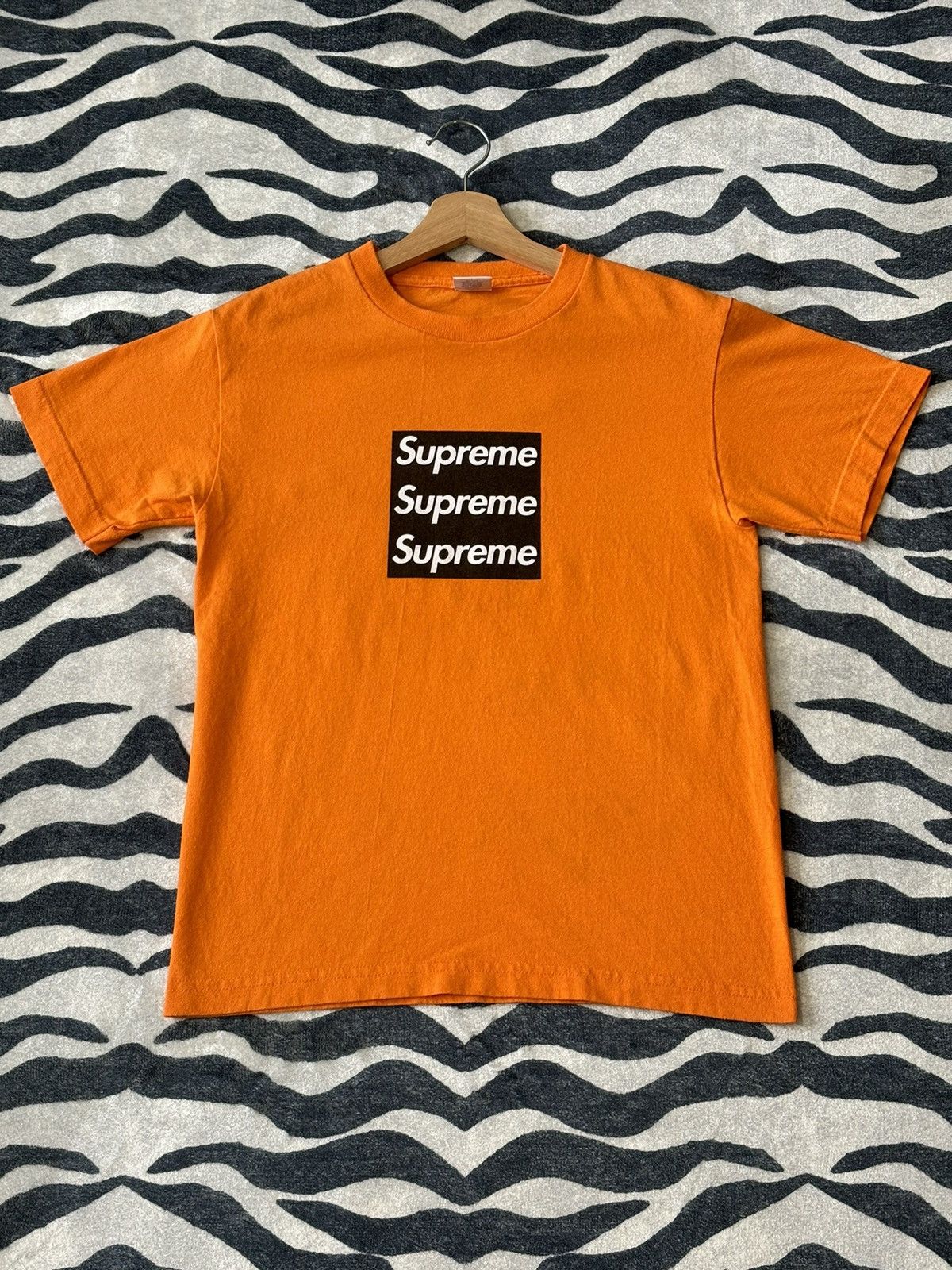 Supreme Orange Box Logo Tee | Grailed