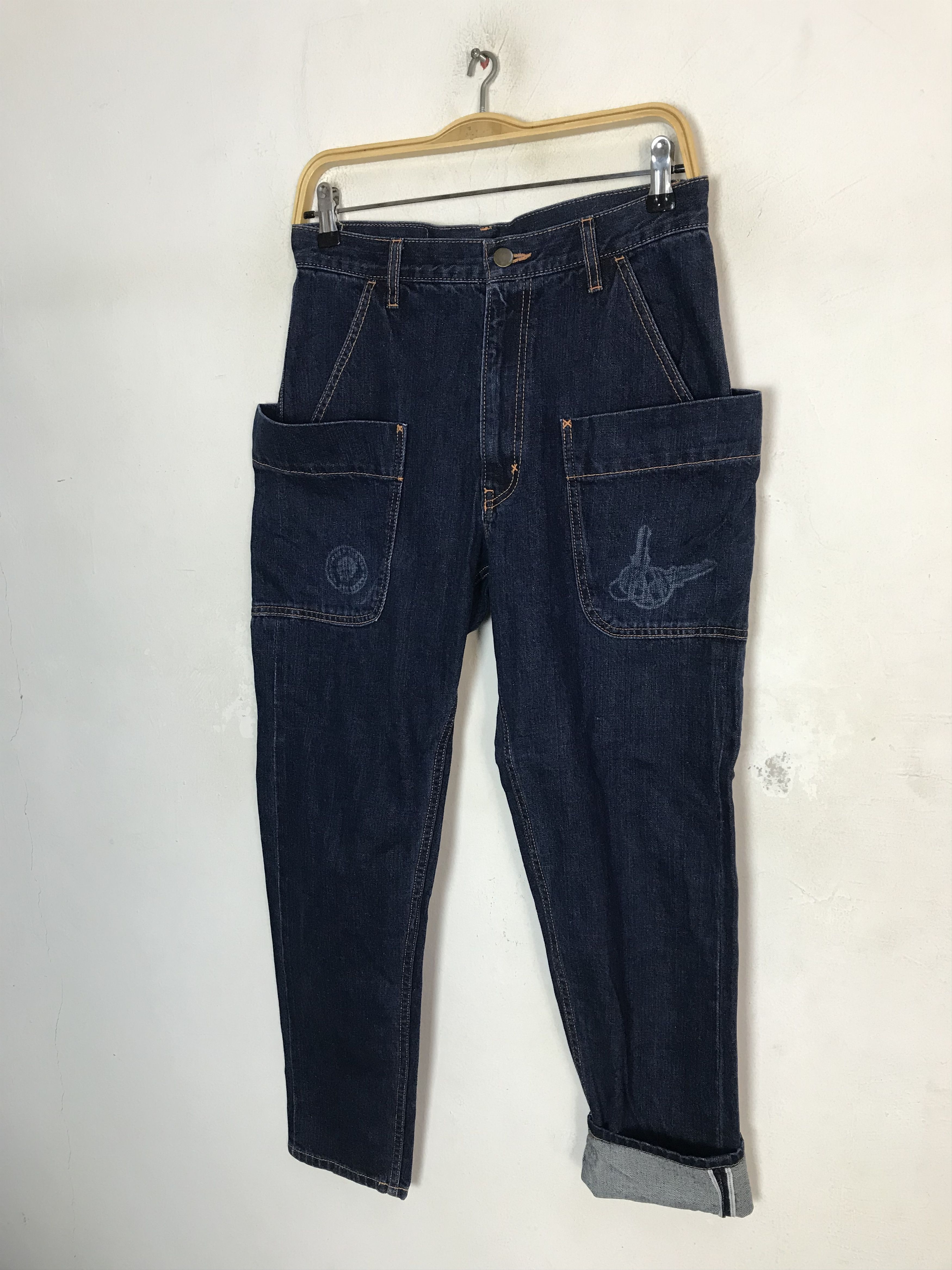 Ne-Net Rare Ne-net Issey Miyake Selvedge Indigo Denim Jeans Size 29" - 4 Thumbnail