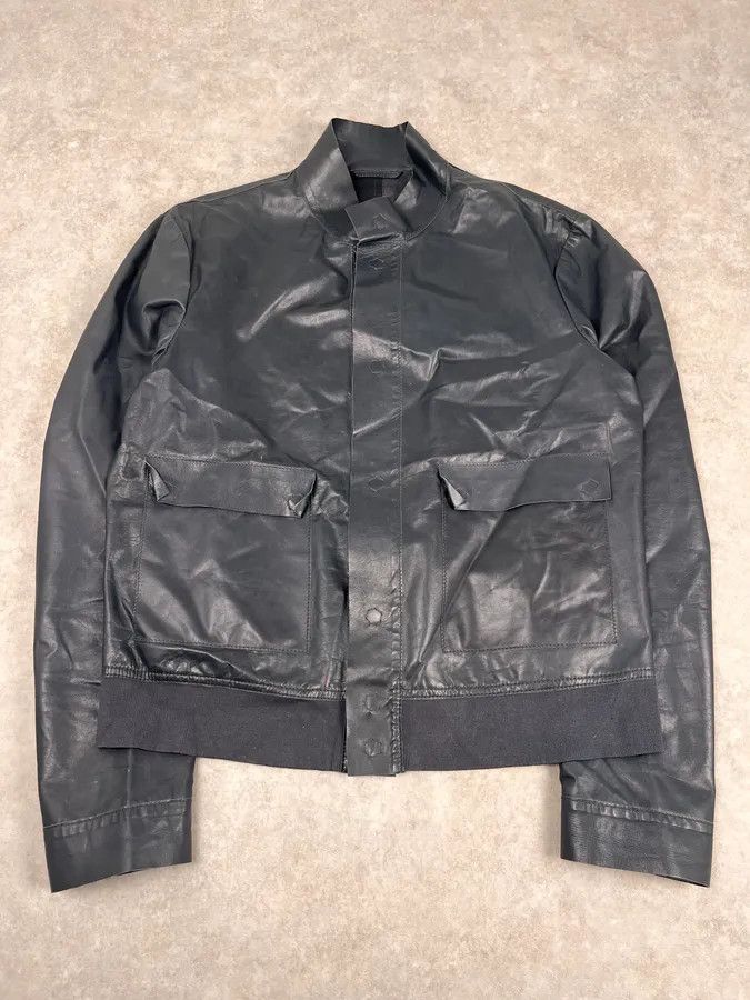 Emporio Armani FW2013 Emporio Armani Pure Grey Leather Jacket Size US M / EU 48-50 / 2 - 1 Thumbnail