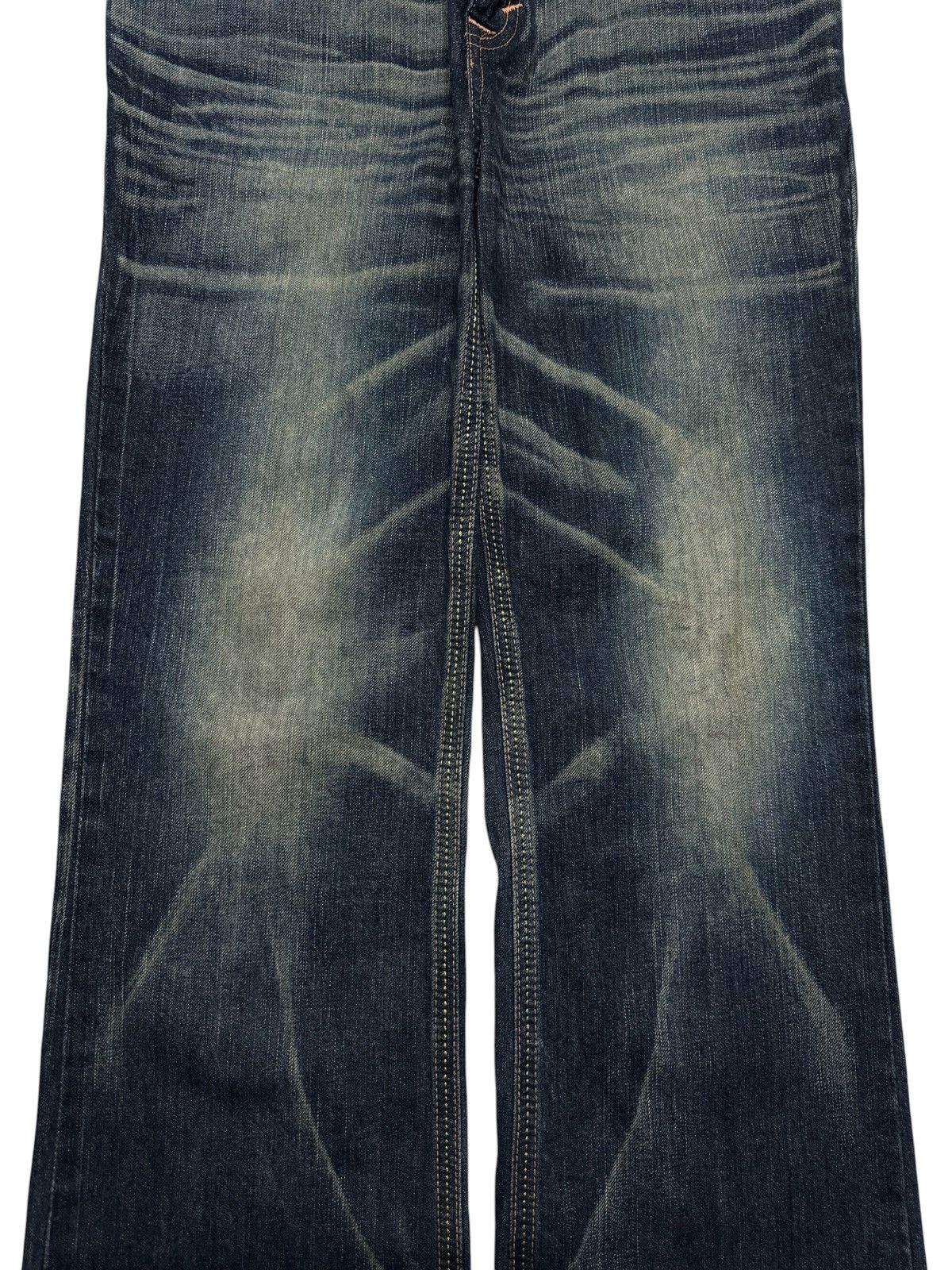 Edwin ⚡️FLARED⚡️VINTAGE EDWIN WHISKER SICK WATER SPLASHING DENIM Size US 31 - 7 Thumbnail