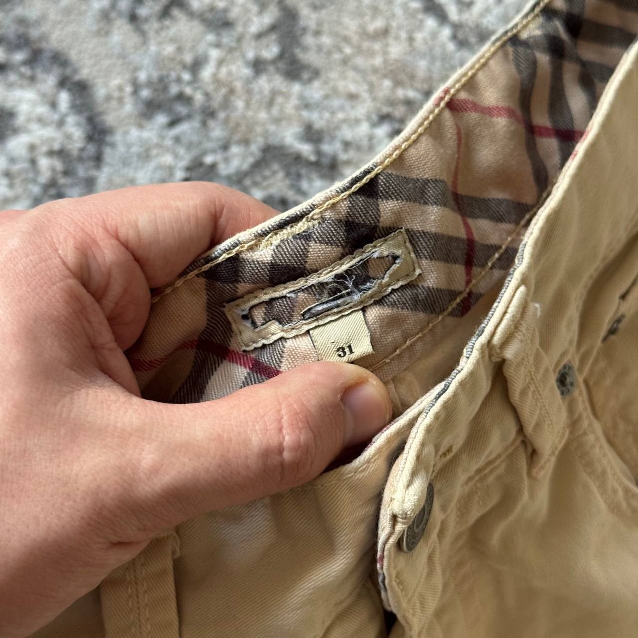 Burberry Burberry Vintage Beige Straight Glam Retro Plaid Pants Size 31" - 6 Thumbnail