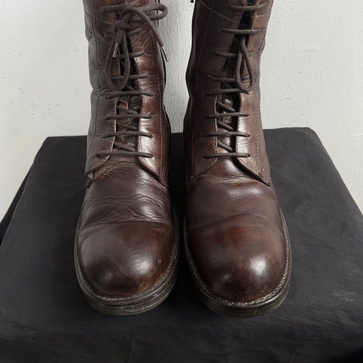 G-Star G-Star Raw Brown Leather Combat Boots Avant-garde Size US 9 / EU 42 - 4 Thumbnail