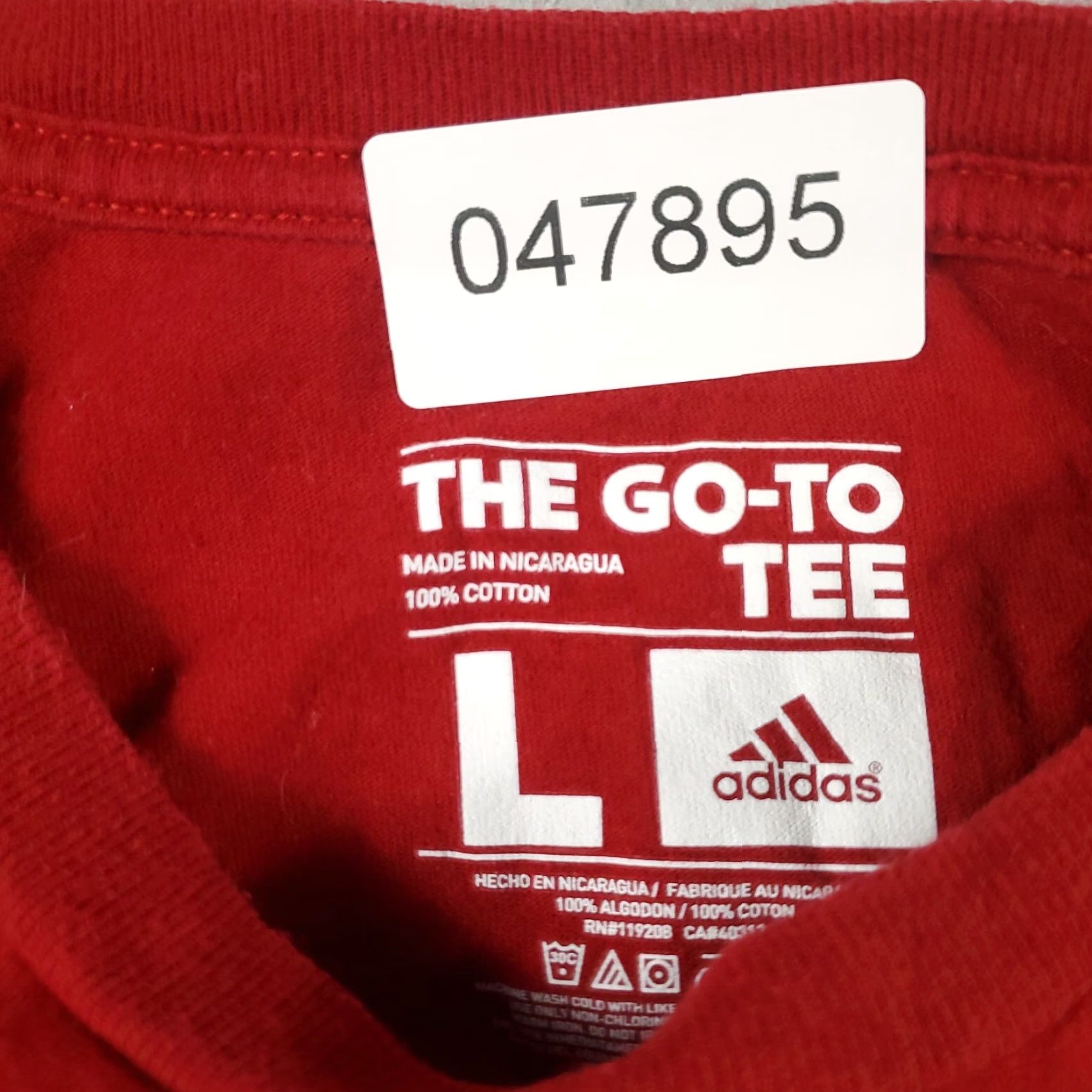 Adidas Adidas T Shirt Mens Large Red Logo Casual Short Sleeve Adult L Red Logo Classic Sports Mens Size US L / EU 52-54 / 3 - 7 Thumbnail