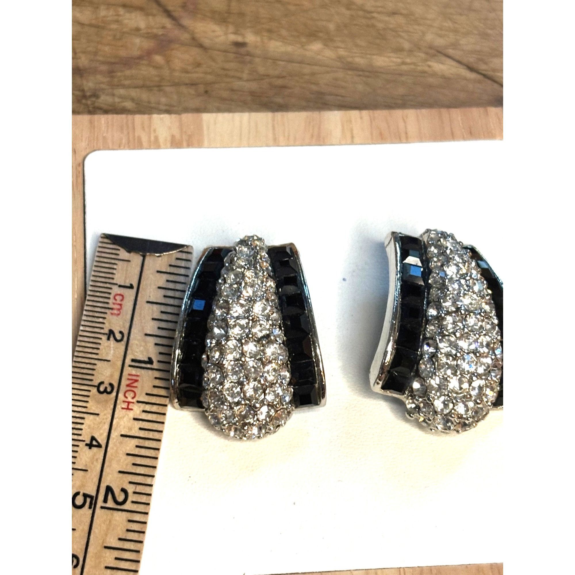 Other Vintage Crystal & Black Stone Earrings Size ONE SIZE - 9 Thumbnail