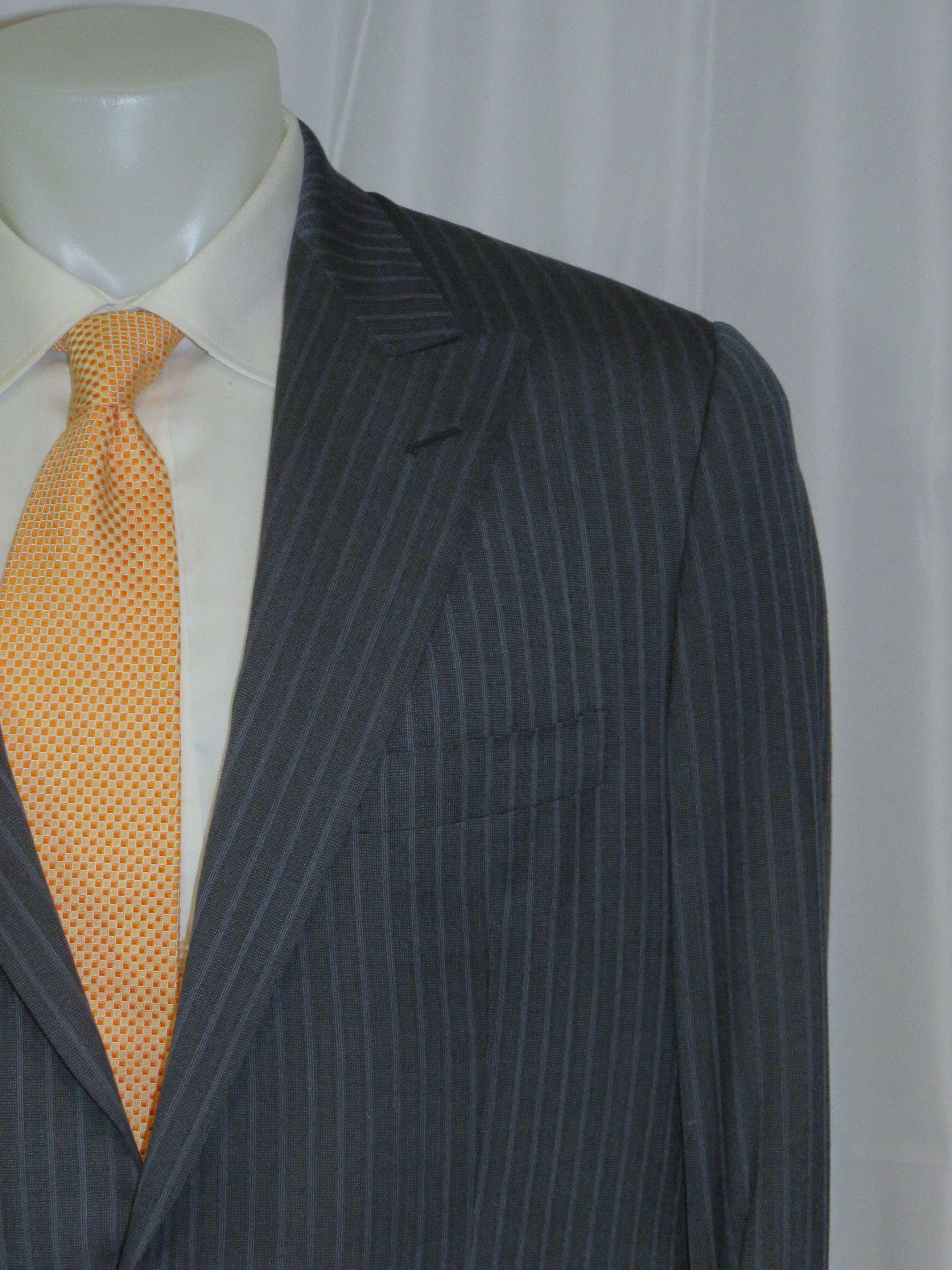 Other Marcello Vero x D’avenza Cashmere Blue Stripe Suit 43R Size 42R - 5 Thumbnail
