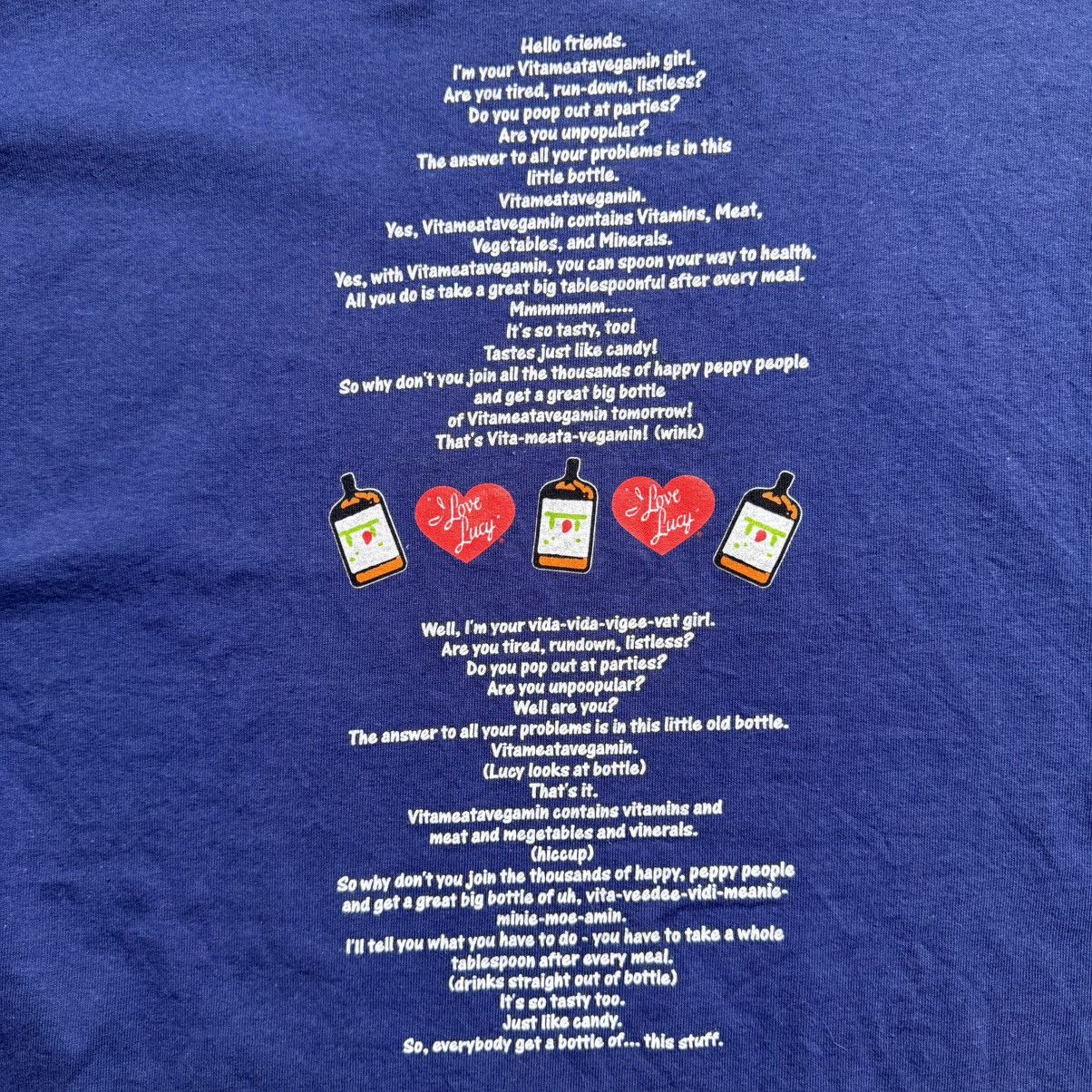 Gildan Vintage Y2K I Love Lucy Vitameatavegamin T-Shirt Size US L / EU 52-54 / 3 - 7 Thumbnail