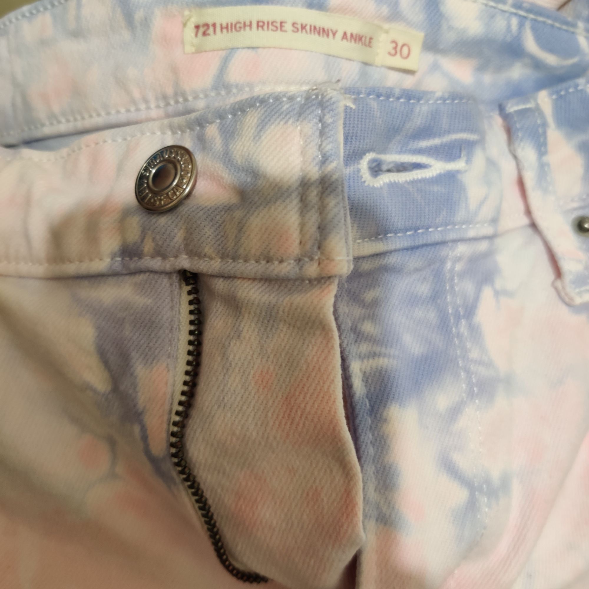 Levi's Levis Womens 721 High Rise Skinny Ankle Jeans Tie Dye Denim Size 30" / US 8 / IT 44 - 5 Thumbnail