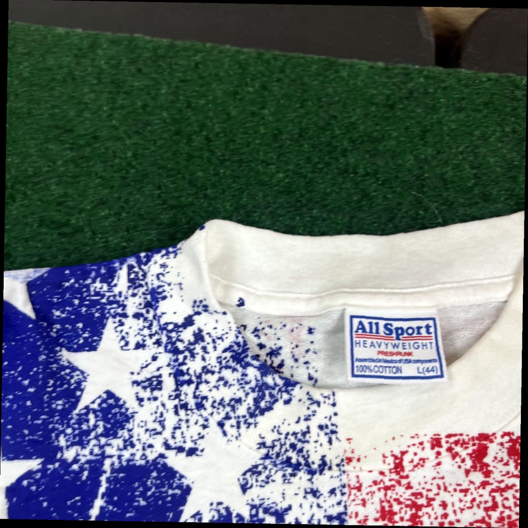 Vintage 90s Vintage USA United States American Flag All Over Print T-Shirt Mens L Star Size US L / EU 52-54 / 3 - 6 Thumbnail