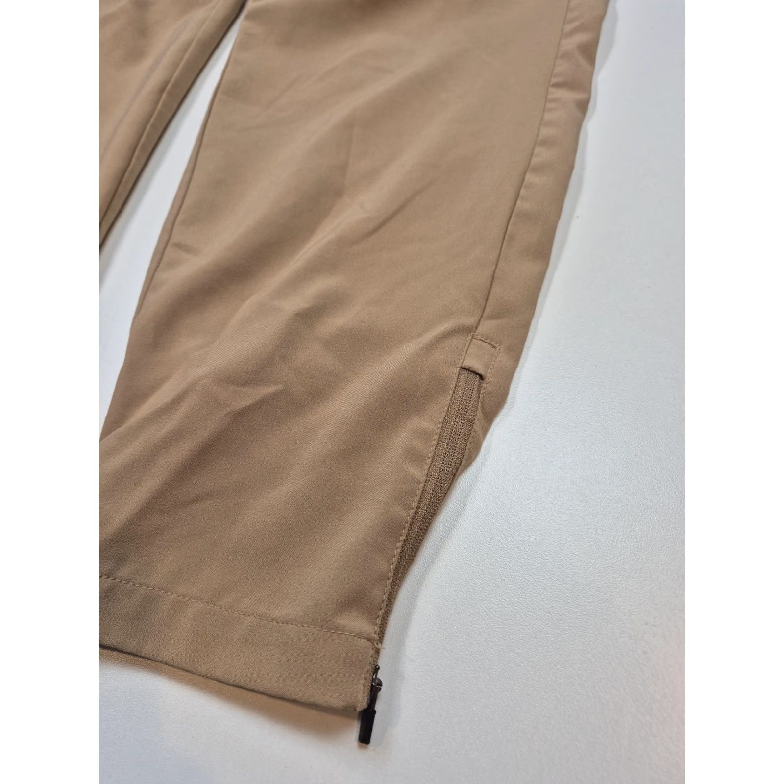 Vintage Primo Pants Mens 32 Beige Jogger Tapered Ankle Zip Pocket Stretch Microfiber Slim Front Flat Front Zip Fly Casual Modern 90s? Size US 32 / EU 48 - 2 Thumbnail