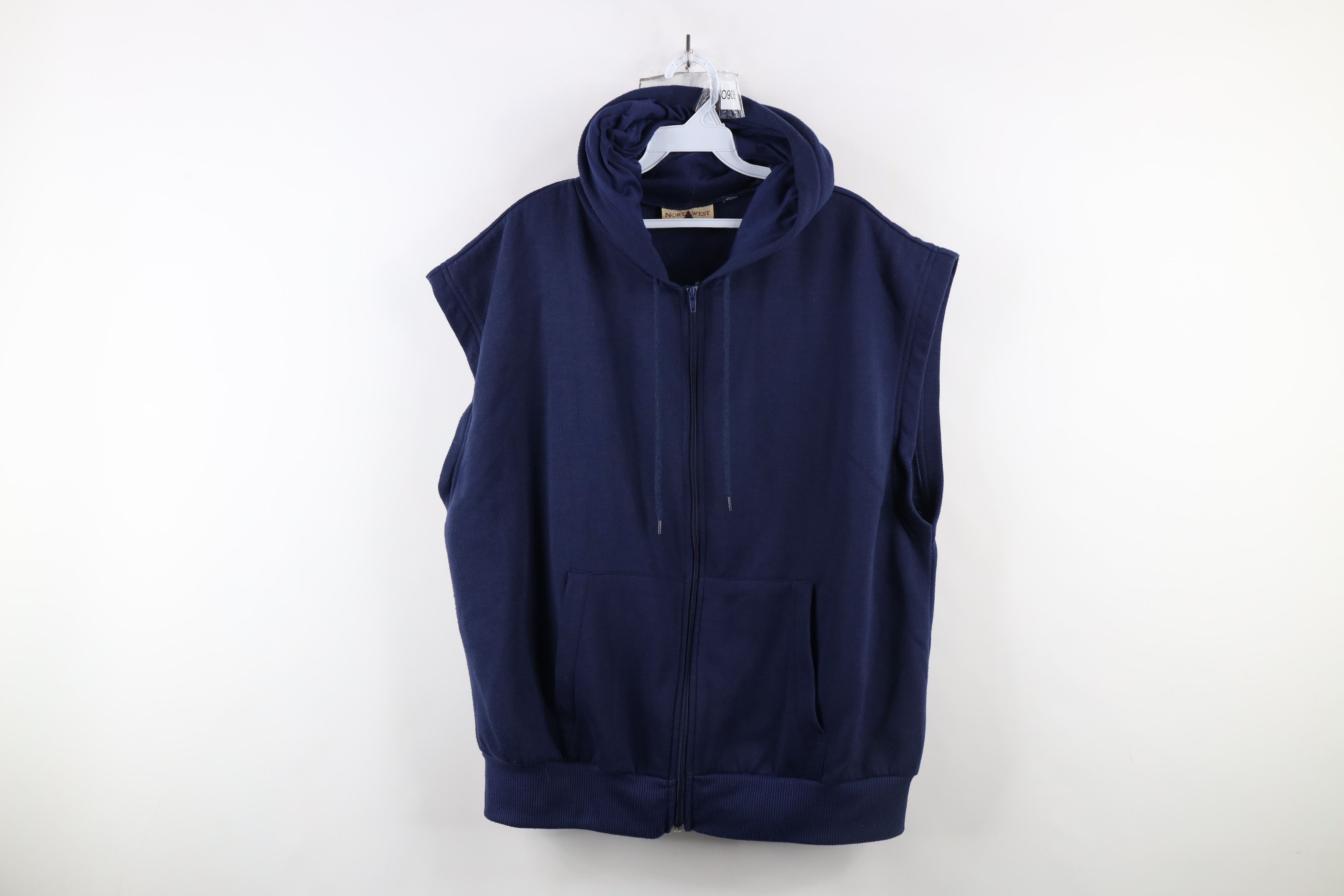 Vintage Vintage 90s Streetwear Sleeveless Muscle Full Zip Hoodie Size US XXL / EU 58 / 5 - 1 Thumbnail