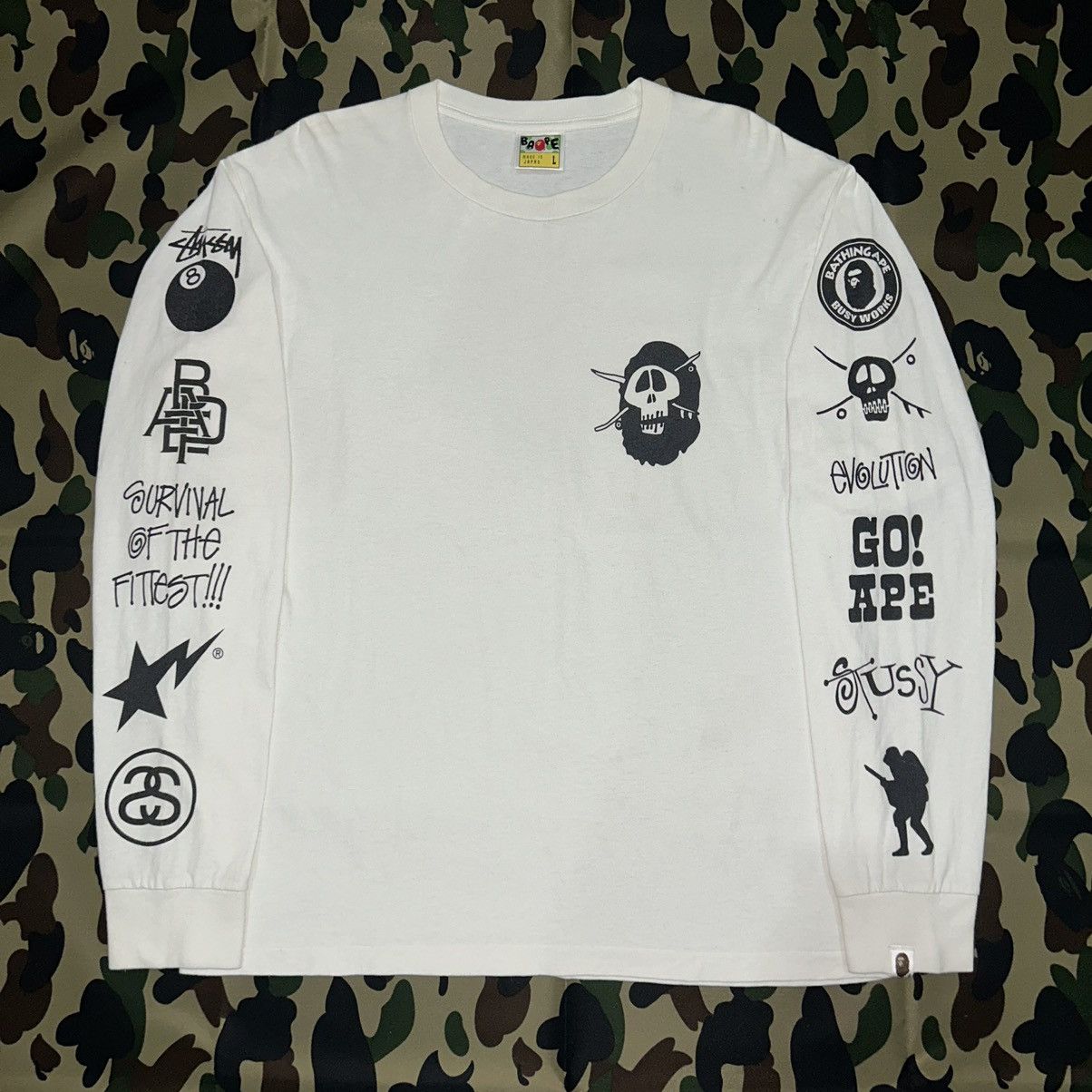 A Bathing Ape x Stussy Longsleeve Tee