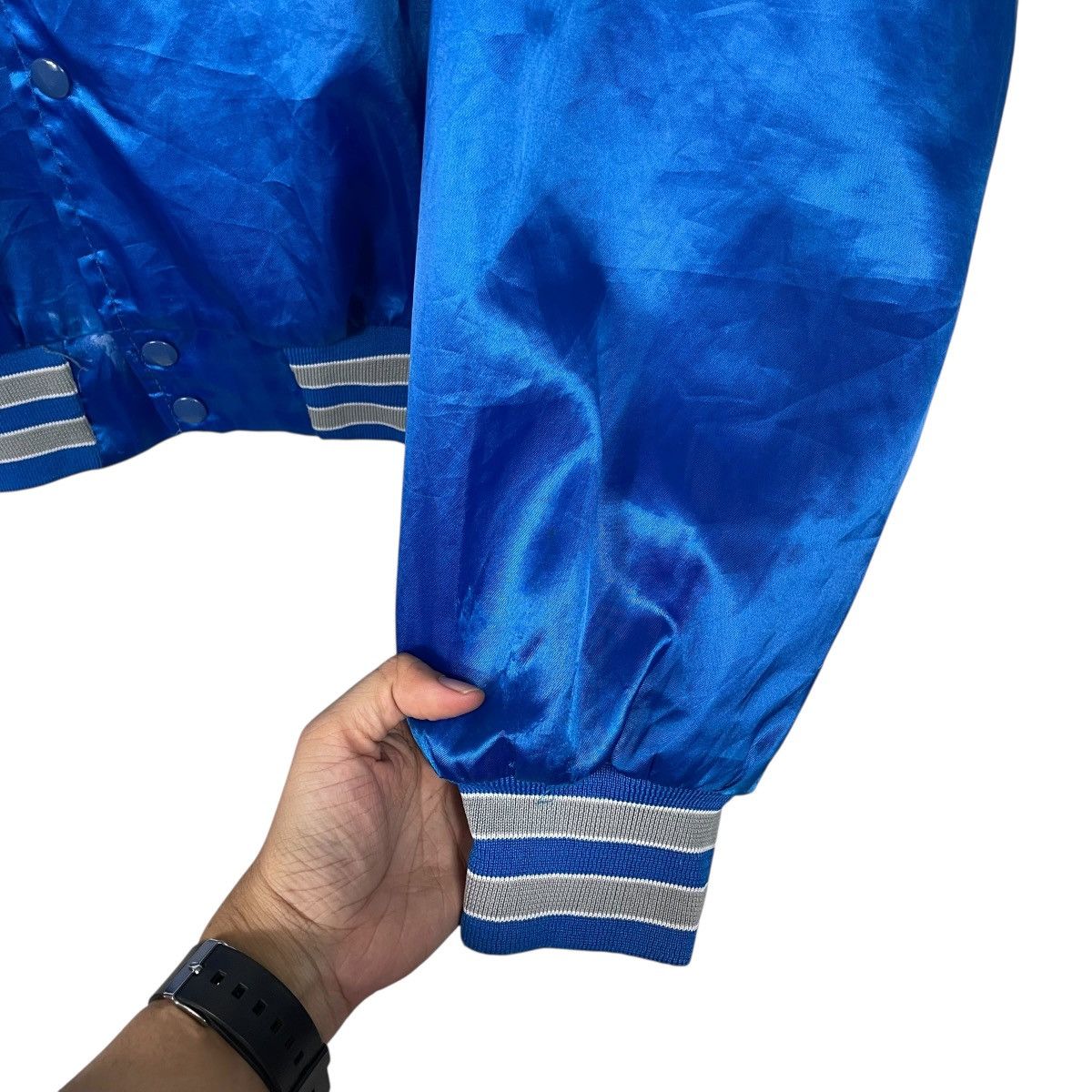 NFL Vintage 80s NFL Detroit Lions Satin Bomber Size US XXL / EU 58 / 5 - 13 Thumbnail