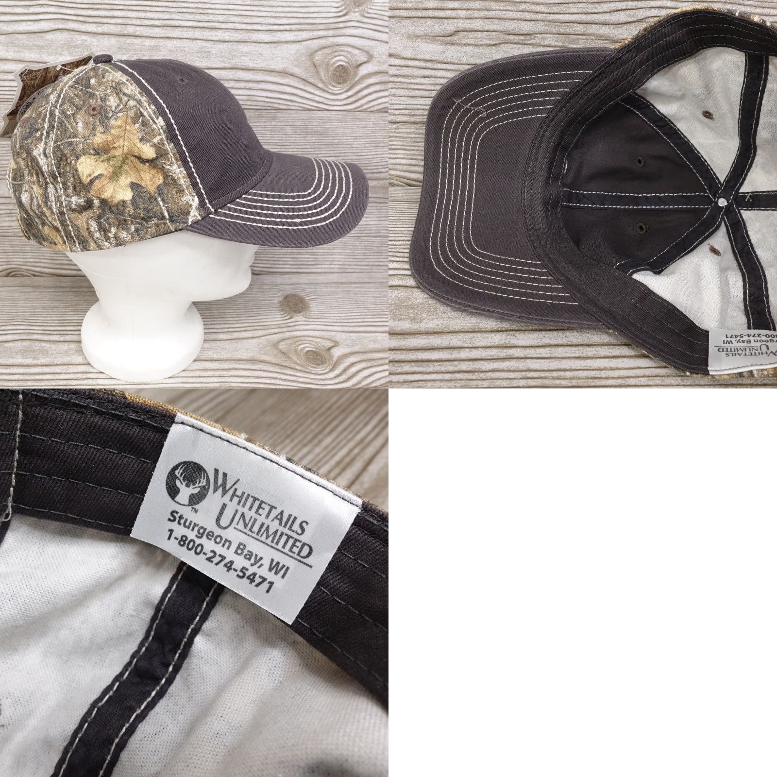 Realtree WHITETAILS UNLIMITED REAL TREE CAMO ADJUSTABLE BASEBALL HAT CAP MULTICOLOR ADULT ONE SIZE UNISEX Size ONE SIZE - 8 Thumbnail