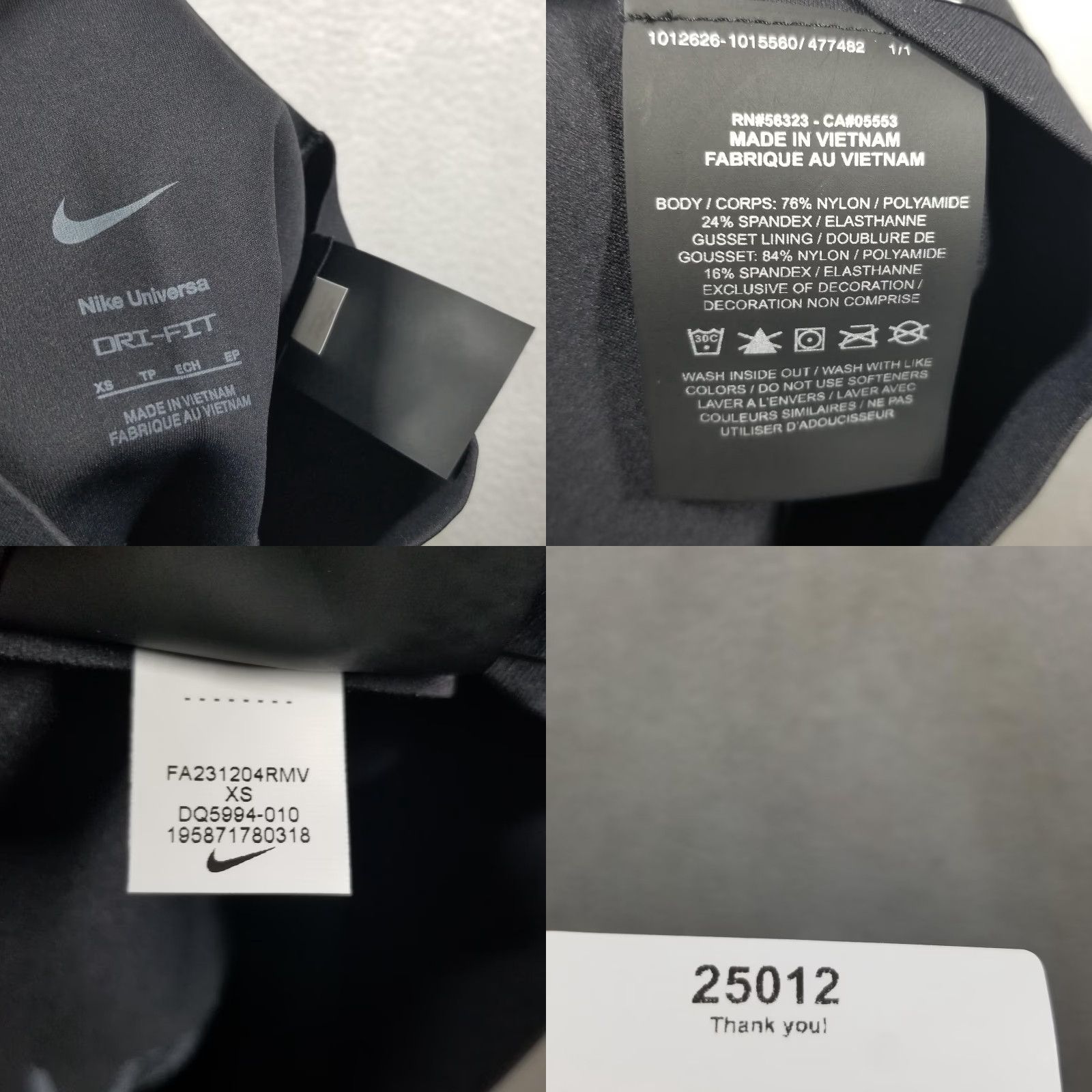 Nike Nike Universa Dri-FIT Training Shorts Women XS Black High Waist Pockets Biker Running & Gym Size 26" / US 2 / IT 38 - 8 Thumbnail