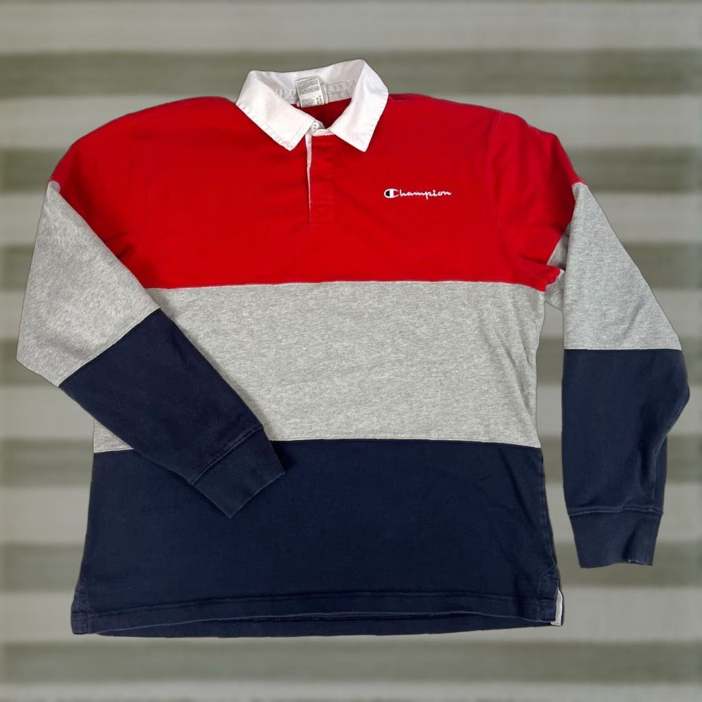 Champion Champion Men's Rugby Shirt Long Sleeve Reverse Weave Multicolor Sz L Size US L / EU 52-54 / 3 - 1 Thumbnail