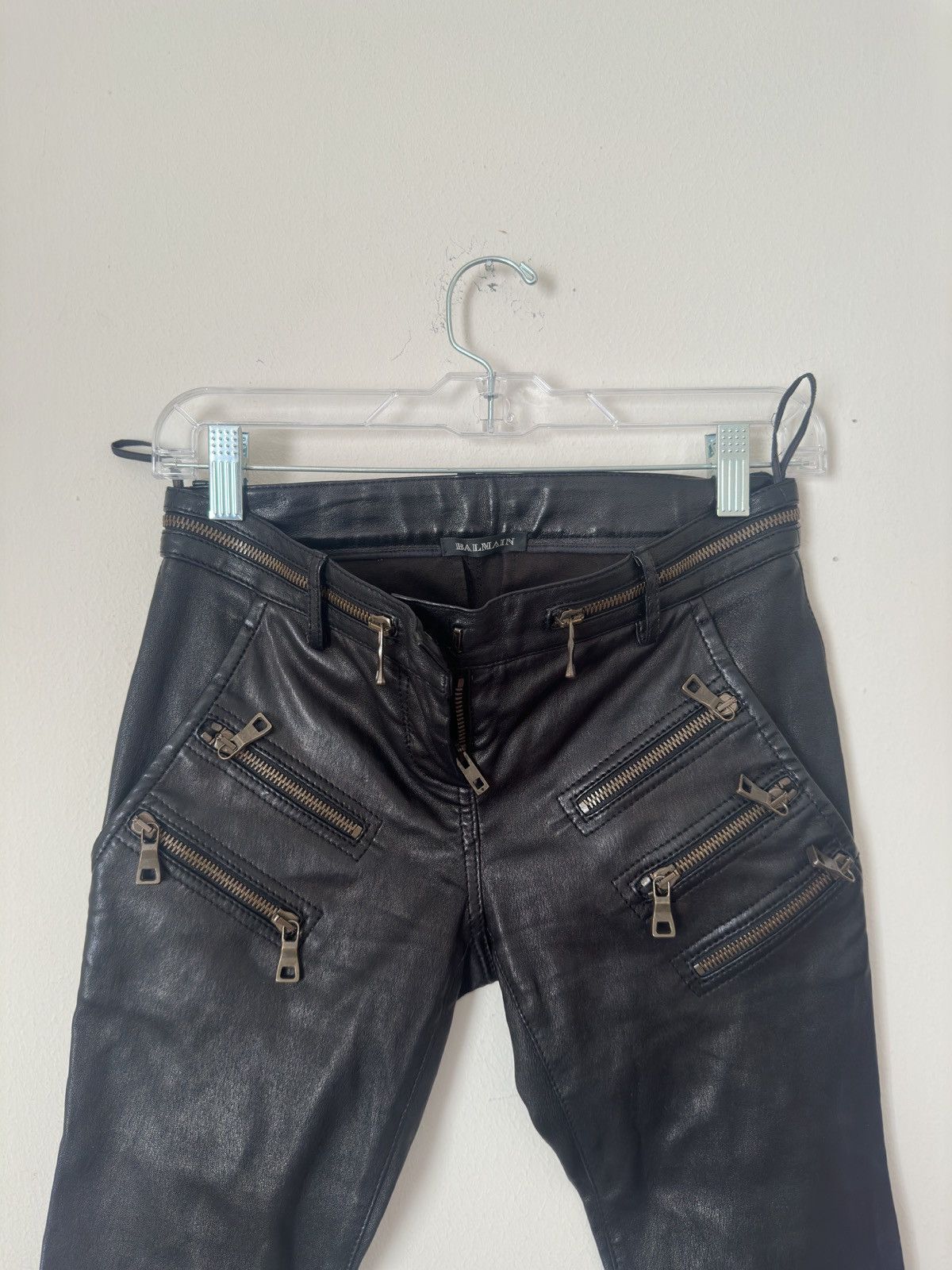 Balmain SS11 Decarnin Lambskin Leather Multi Zip Pants Size 24" / US 00 / IT 34 - 4 Thumbnail