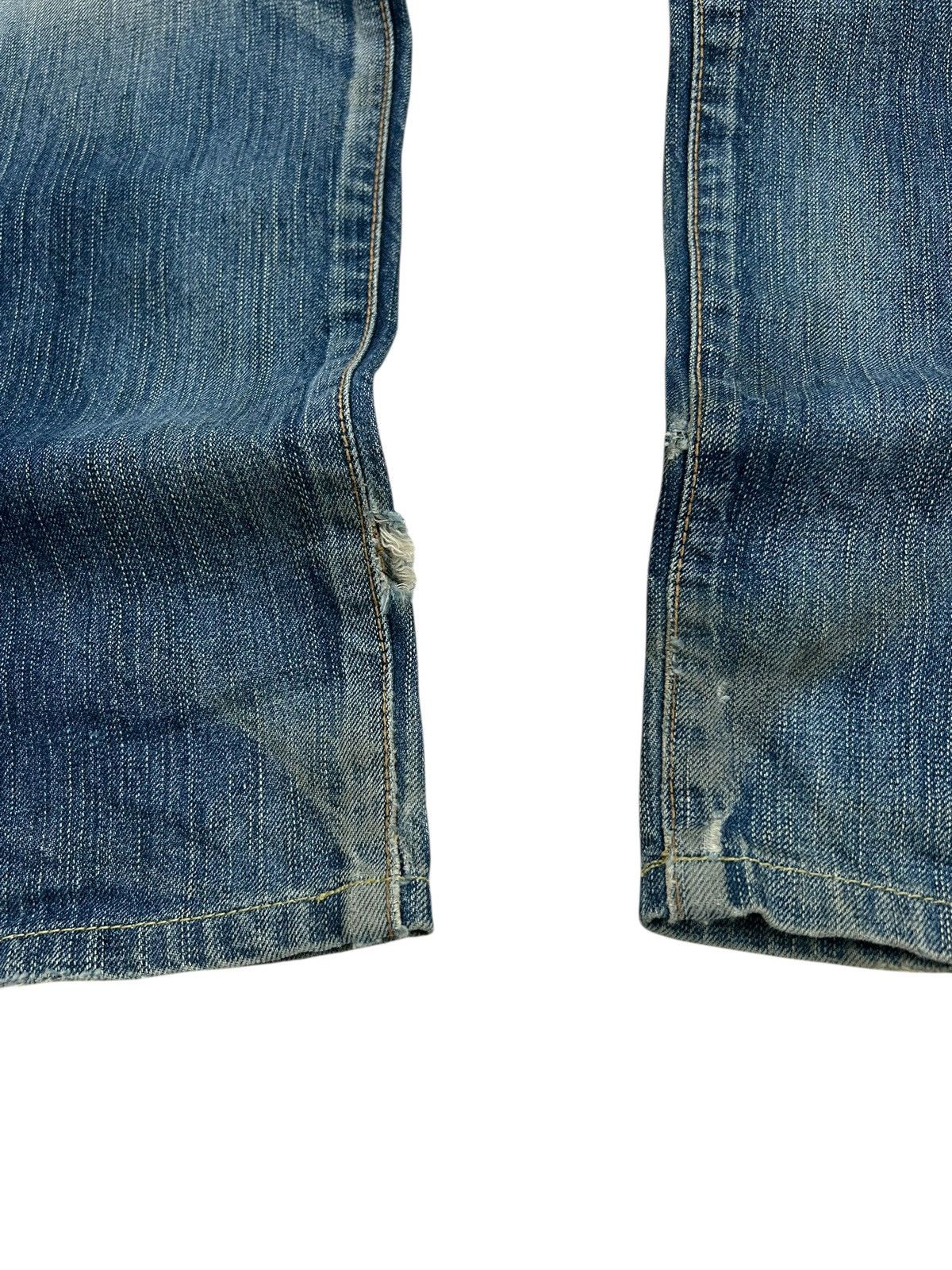 Edwin × Japanese Brand Edwin 503 Blue Trip Mud Washed Baggy Distressed Denim Size US 35 - 4 Thumbnail