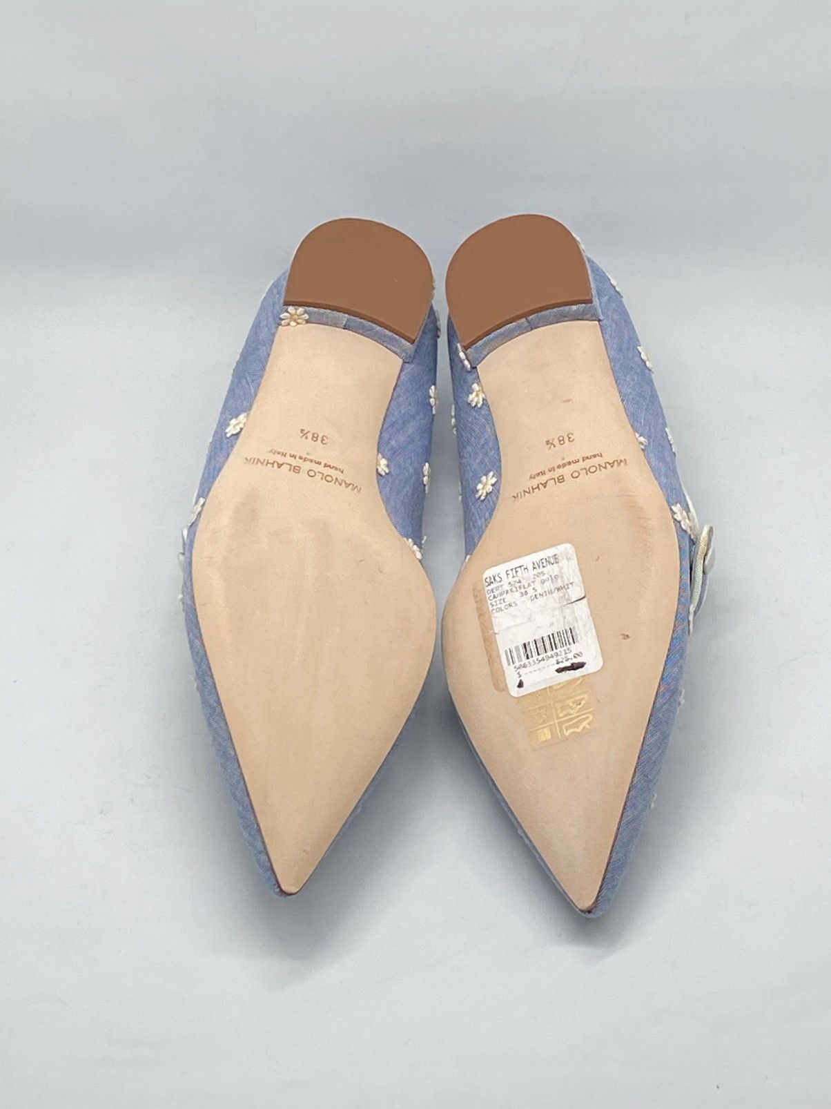 Manolo Blahnik Manolo Blahnik Campari Blue Mary Jane Ballet Flats size 38.5 Size US 8.5 / IT 38.5 - 12 Thumbnail