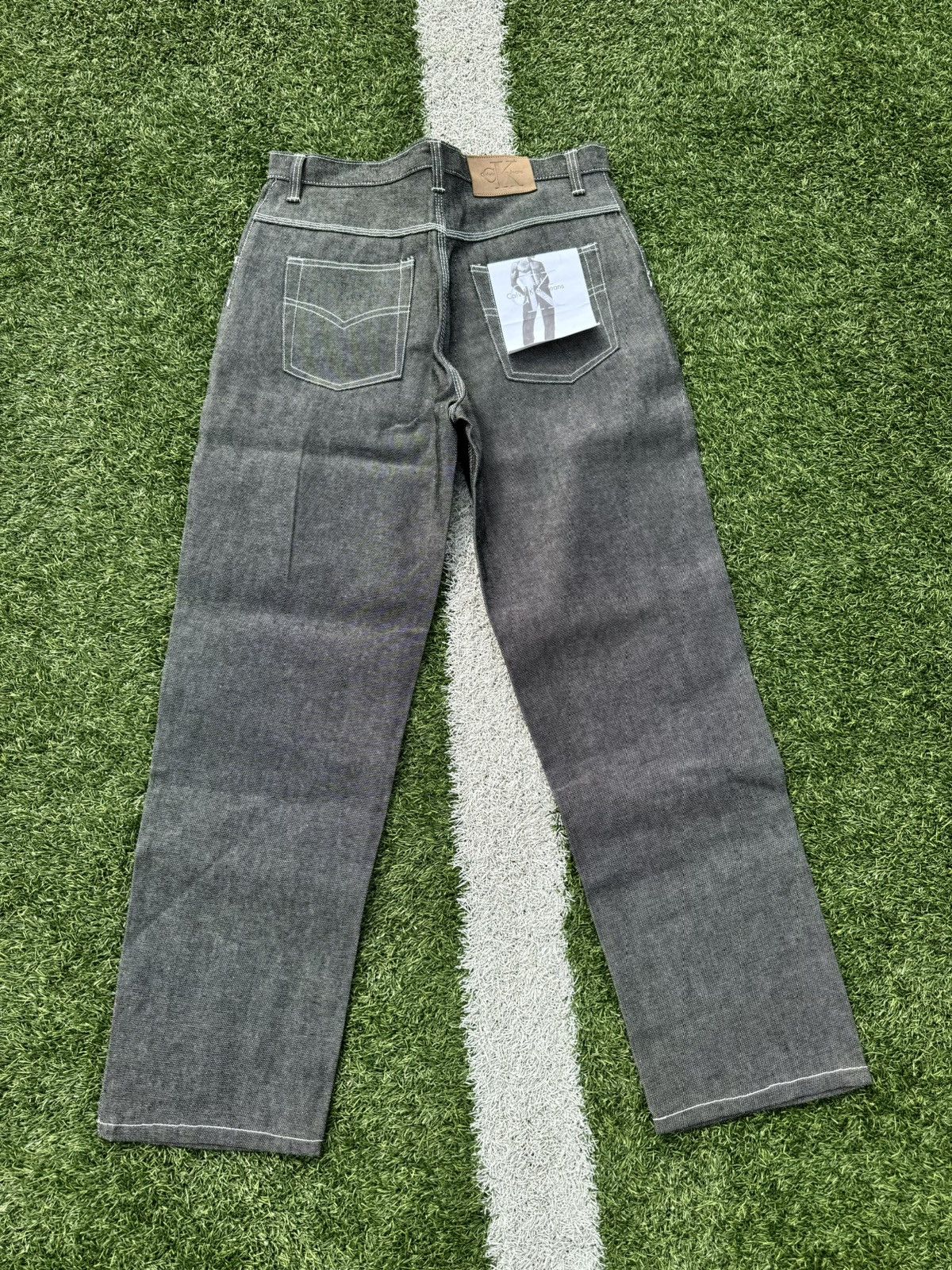 Calvin Klein × Vintage Vintage Calvin Klein Y2K Silver Baggy Denim Jeans Size US 34 / EU 50 - 12 Thumbnail