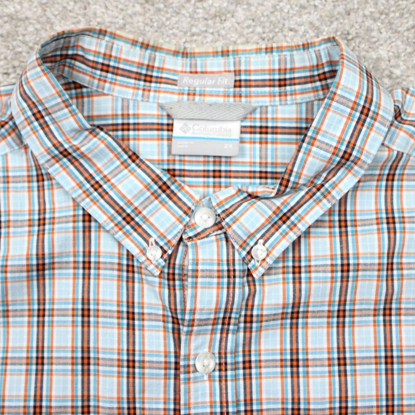 Vintage Columbia Shirt Men 2XL XXL Orange/Blue Rapid Rivers II Regular Fit Short Sleeve Plaid Size US XXL / EU 58 / 5 - 2 Thumbnail