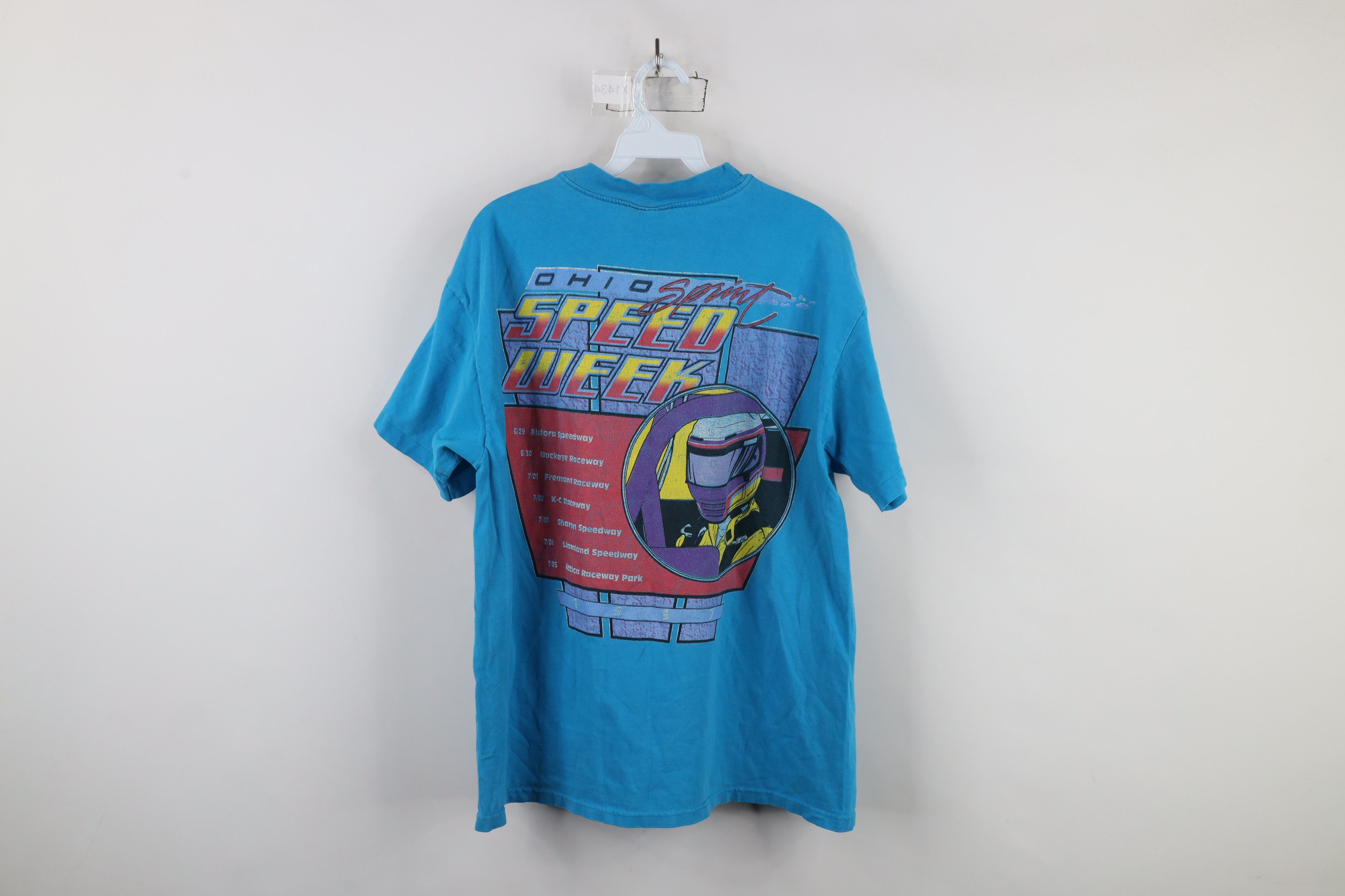 Vintage Vintage 90s Ohio Sprint Speed Week Racing T-Shirt Blue USA Size US L / EU 52-54 / 3 - 12 Thumbnail