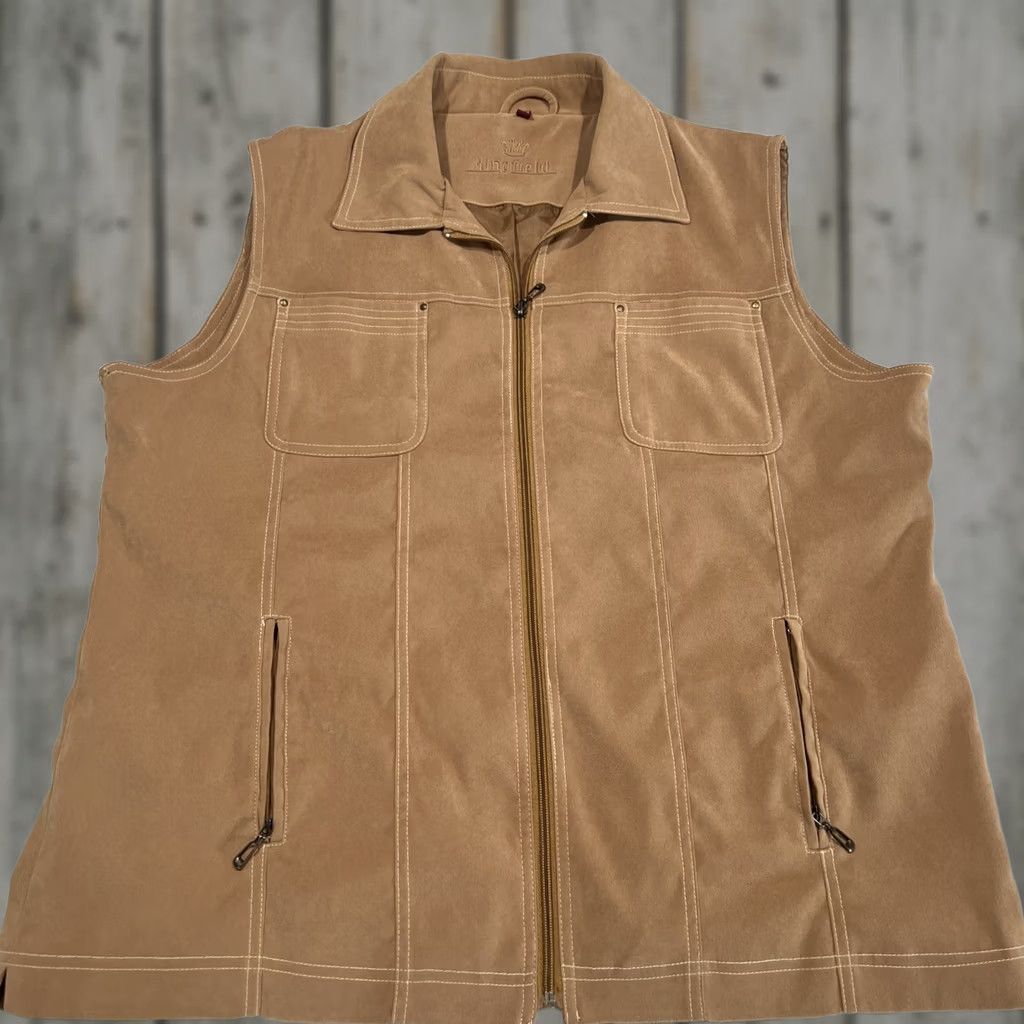 Vintage Charles Voegele Kingfield Travel Vest Men’s 48 Brown Full Zip Pockets Polyester Mink? Size US M / EU 48-50 / 2 - 1 Thumbnail
