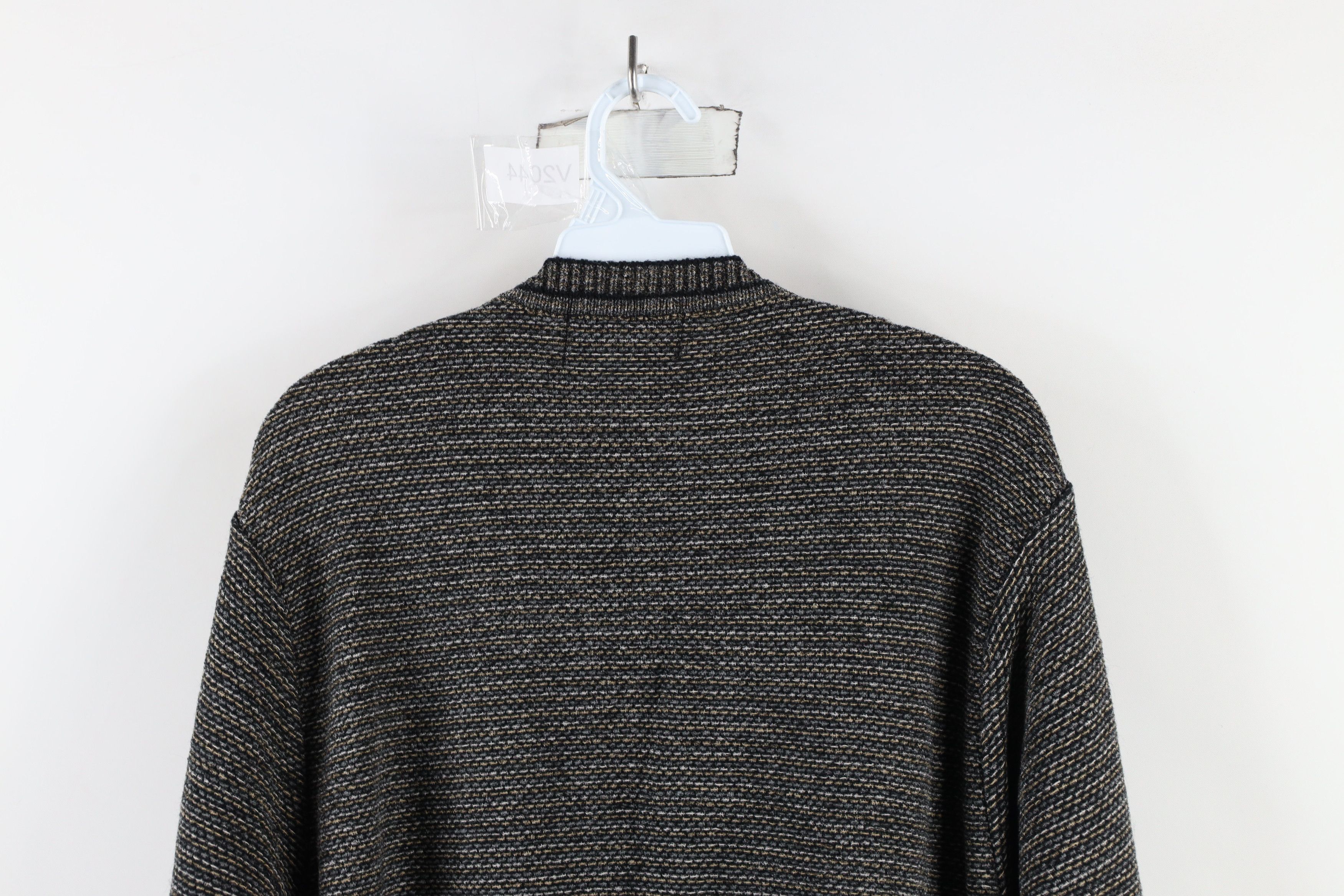 Vintage Vintage 90s Streetwear Striped Fleece Knit Crewneck Sweater Size US L / EU 52-54 / 3 - 7 Thumbnail