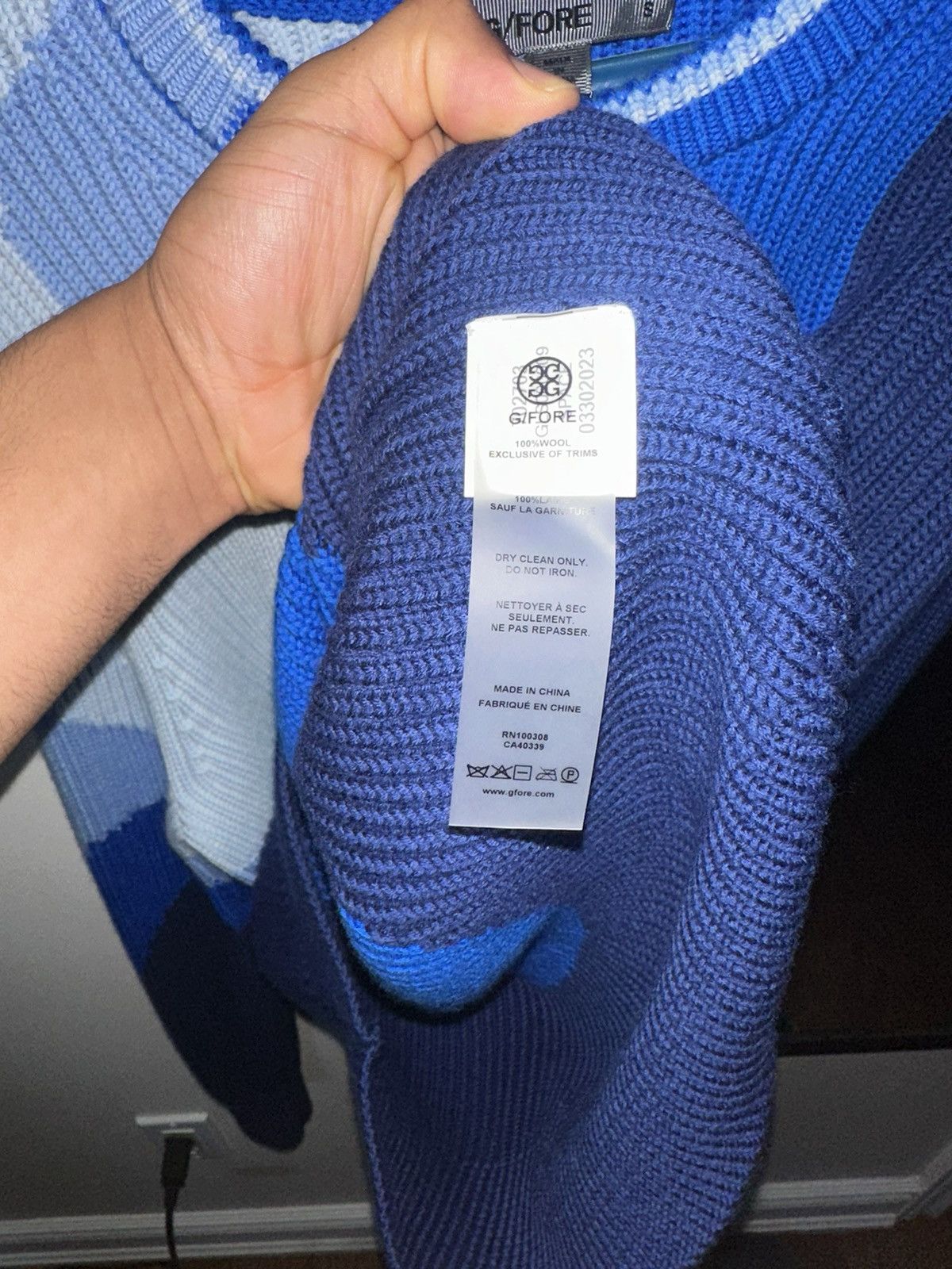 G/FORE G/FORE MERINO WOOL BLUE KNIT SWEATER Size US S / EU 44-46 / 1 - 9 Thumbnail