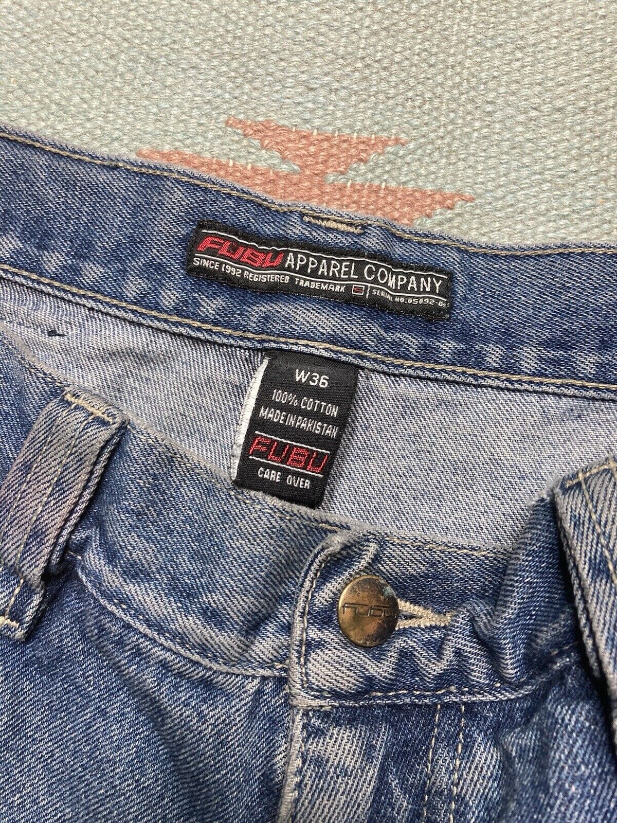 Fubu × Vintage y2k baggy jeans shorts jorts Fubu carpenter skater wide 35 Size US 35 - 8 Thumbnail