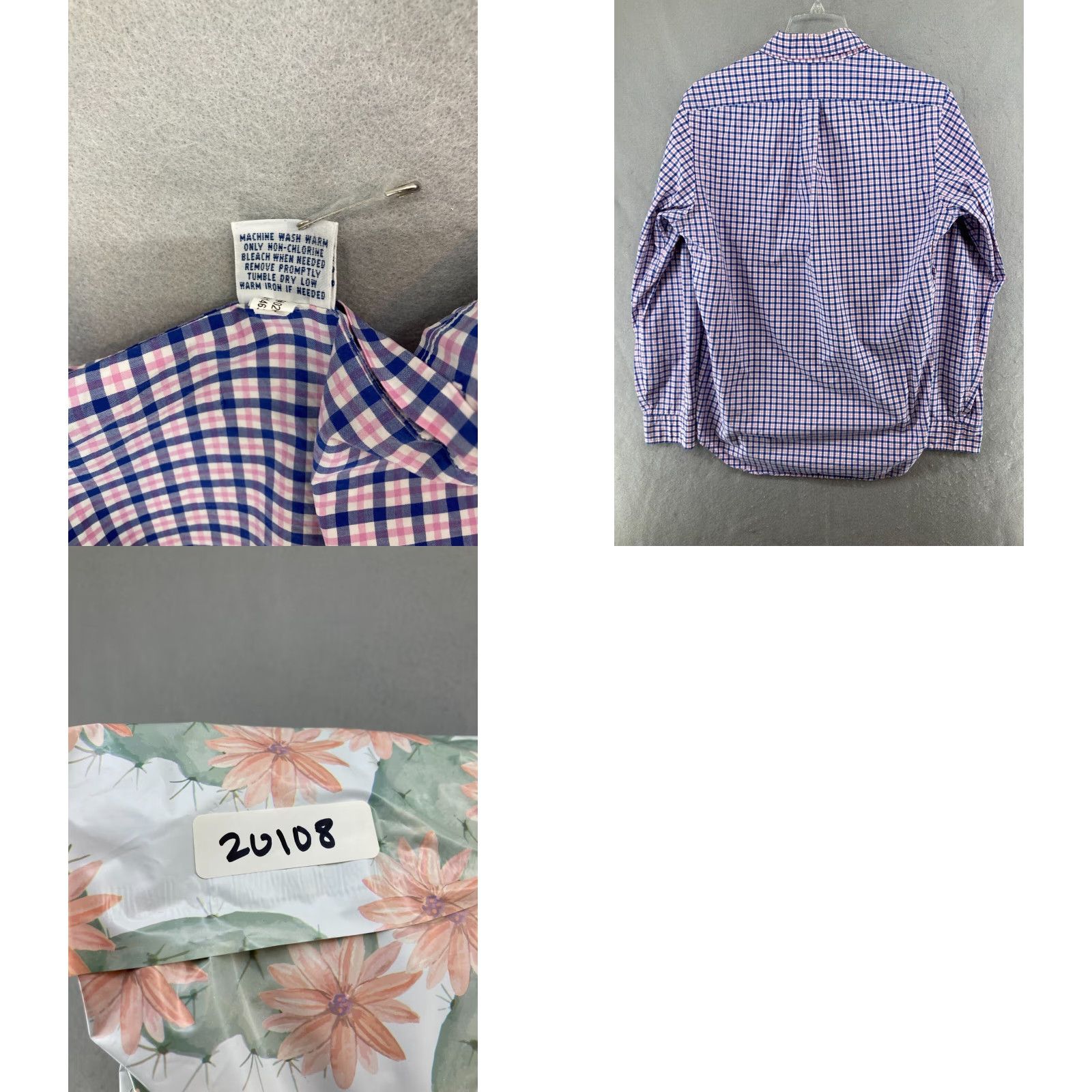 Ralph Lauren Lauren Ralph Lauren Men's Long Sleeve Button-Up Shirt, Medium, Blue Plaid, Casual, Preppy Size US M / EU 48-50 / 2 - 8 Thumbnail