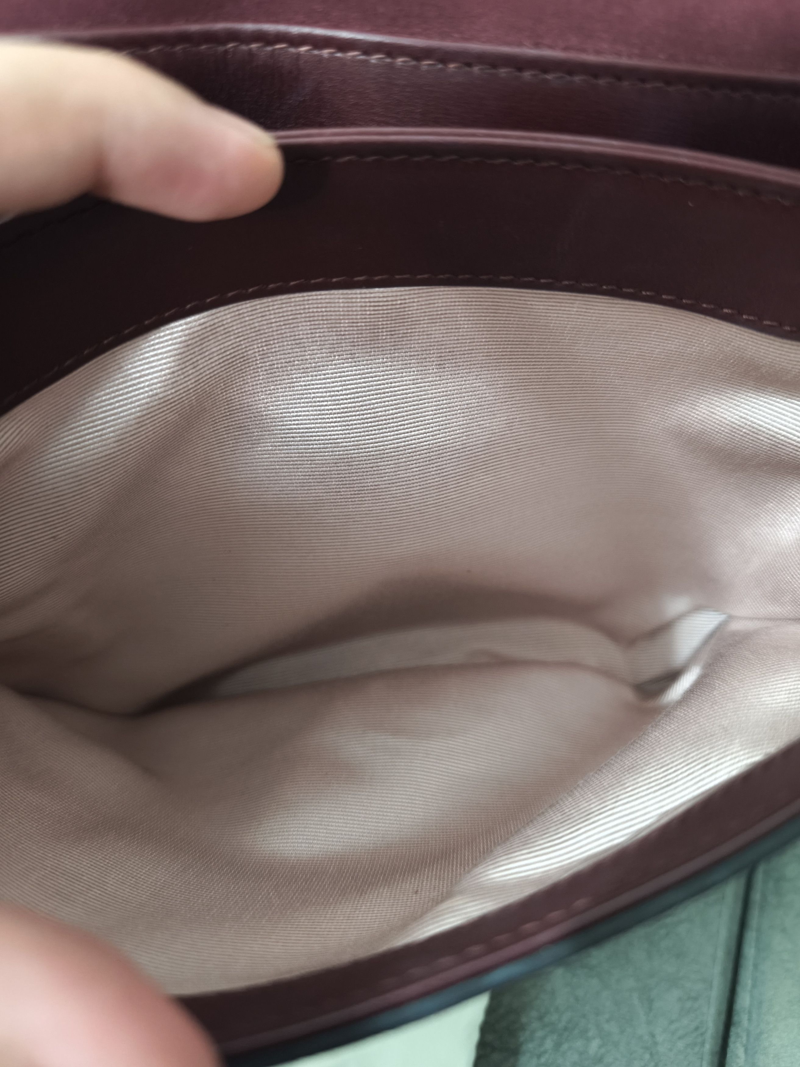 Gucci Gucci GG Marmont Suede Leather Shoulder Bag - Burgundy Size ONE SIZE - 10 Thumbnail