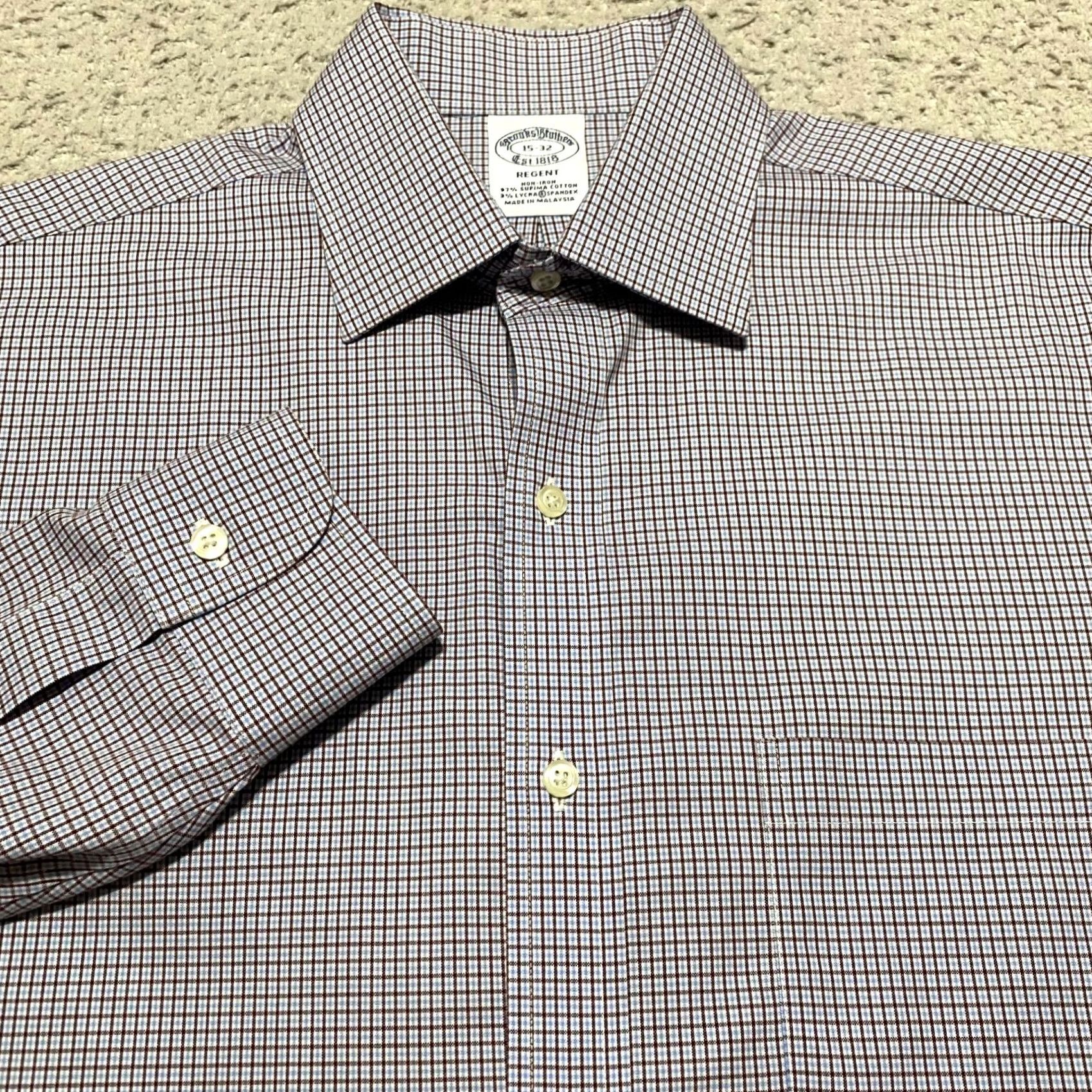 Brooks Brothers Brooks Brothers Shirt Multicolor Plaid Check Button Front Long Sleeve sz 15 Mens Size US M / EU 48-50 / 2 - 4 Thumbnail